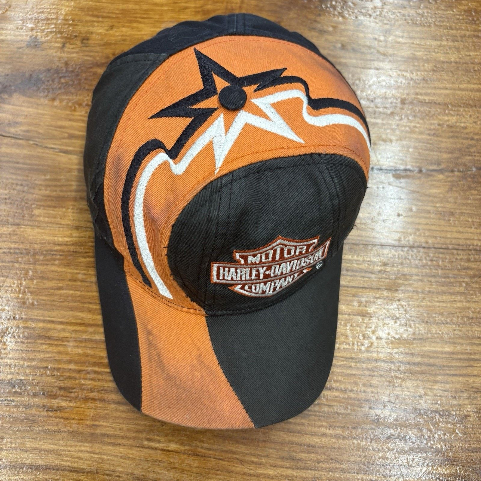 Harley Davidson Vintage 90’s Black Harley Davidson Wave Spiral SnapBack Hat Size ONE SIZE - 2 Thumbnail