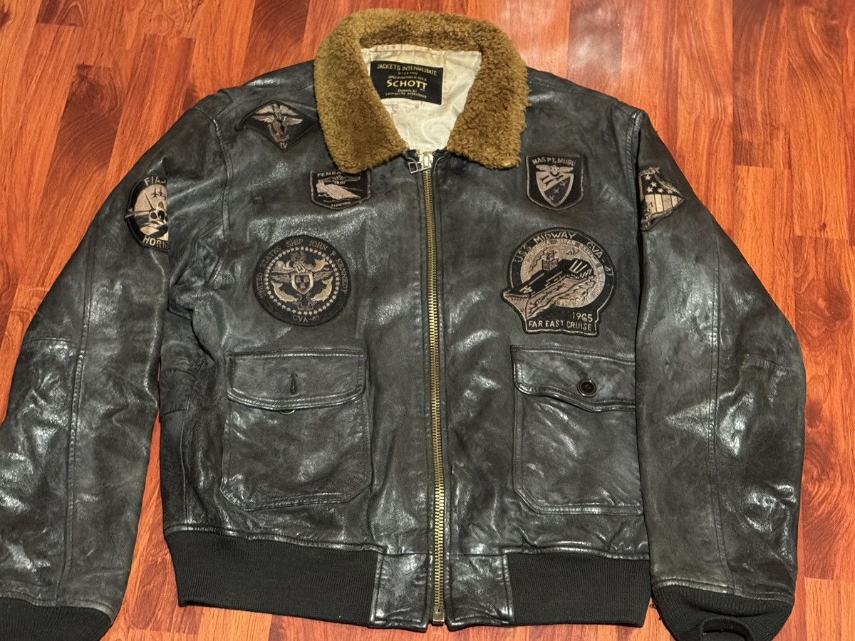Schott Vintage Schott Wings of Gold G-1 Flight Jacket Brown Size L Size US L / EU 52-54 / 3 - 2 Thumbnail