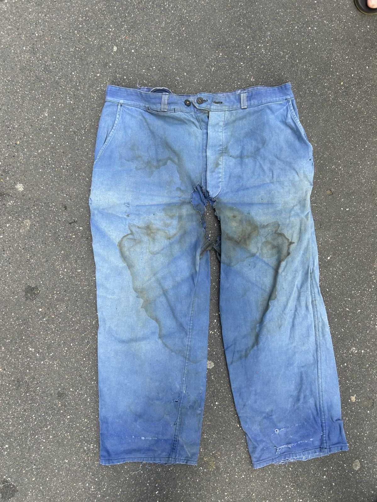 Other Old blue work trousers with holes, crotch Size US 33 - 2 Thumbnail
