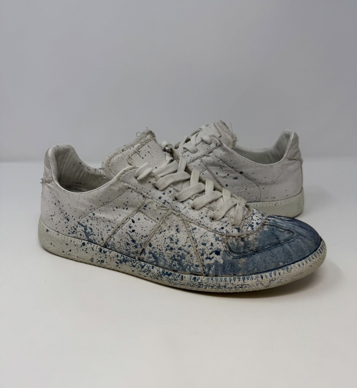 Maison Margiela Maison Margiela Replica Paint Splatter GAT Sneaker White Size US 7 / EU 40 - 1 Thumbnail