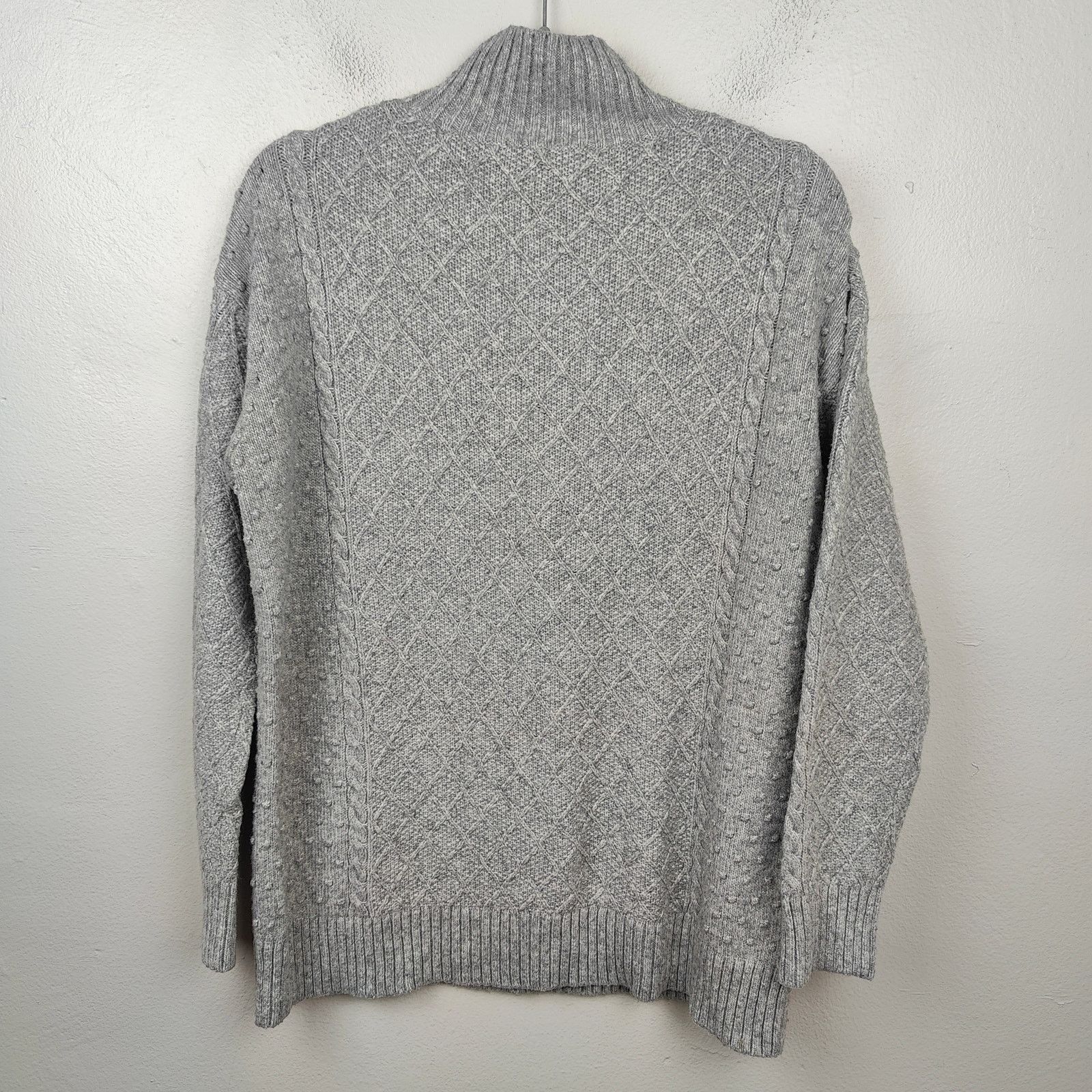 Other Ann Taylor Cableknit Sweater Womens Medium Gray Size M / US 6-8 / IT 42-44 - 4 Thumbnail