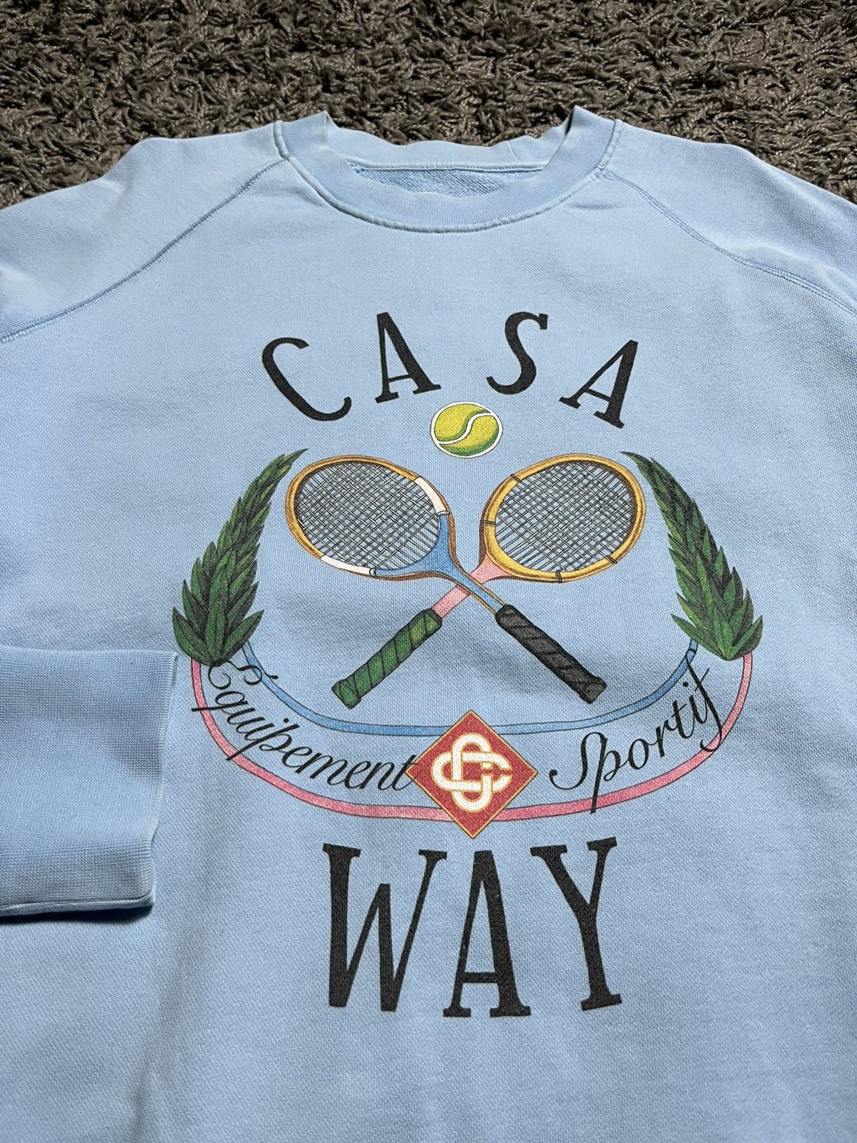 Casablanca CASABLANCA CASA WAY TENNIS COTTON SWEATSHIRT SIZE M Size US M / EU 48-50 / 2 - 2 Thumbnail