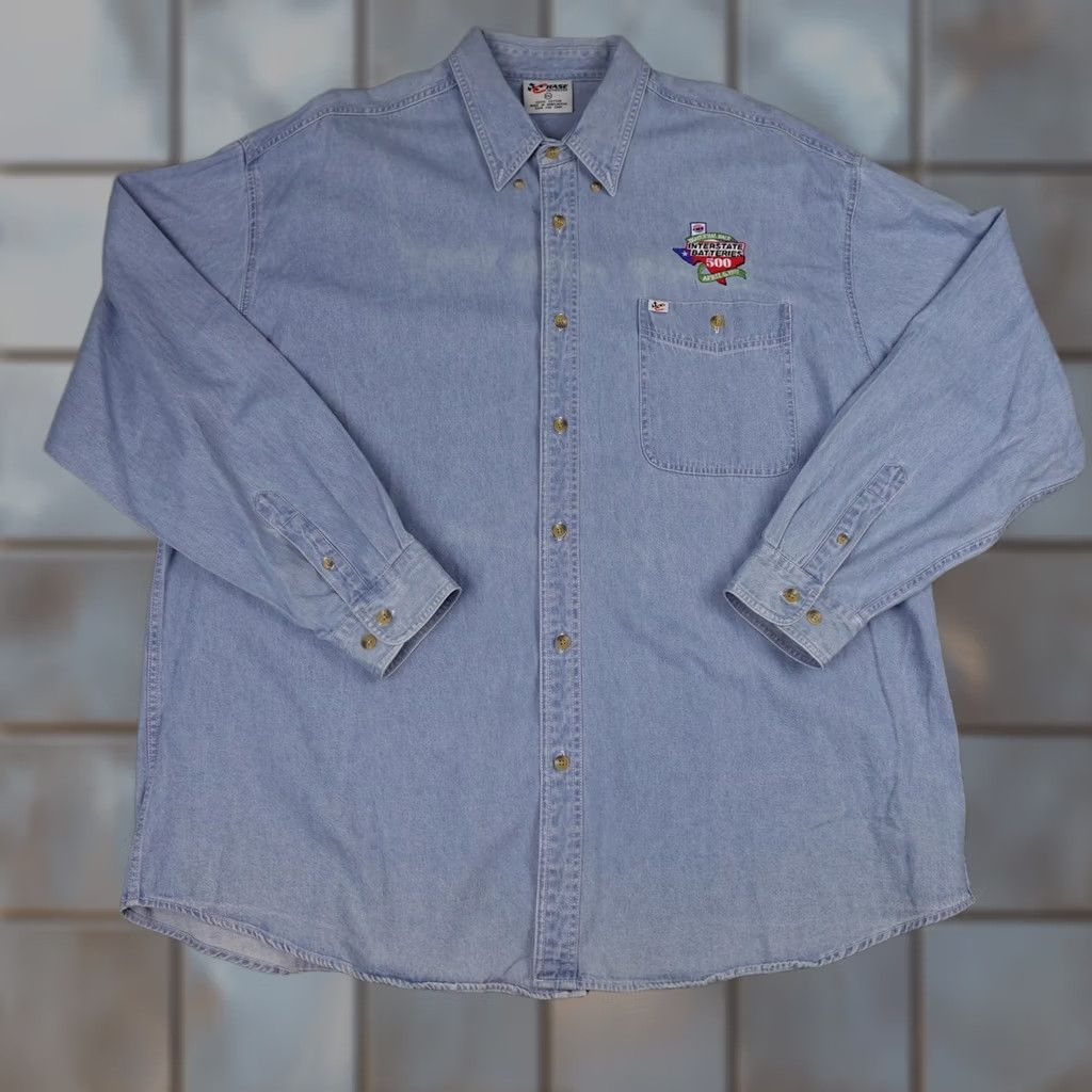 Chase Authentics VINTAGE Chase Authentics Shirt Mens 2XL Denim Interstate Batteries 500 90s Size US XXL / EU 58 / 5 - 1 Thumbnail