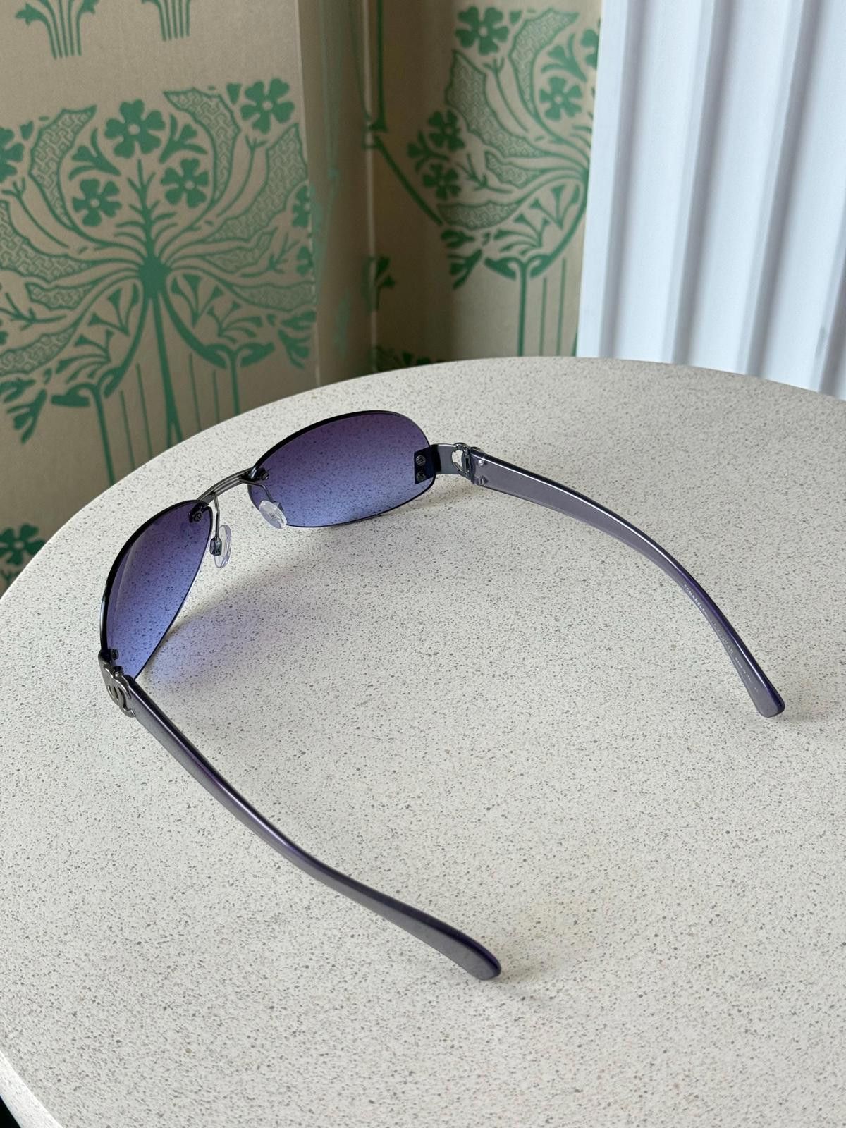 Chanel Vintage Chanel Sunglasses Oval Rimless CC Logo Purple 4034 Size ONE SIZE - 12 Thumbnail