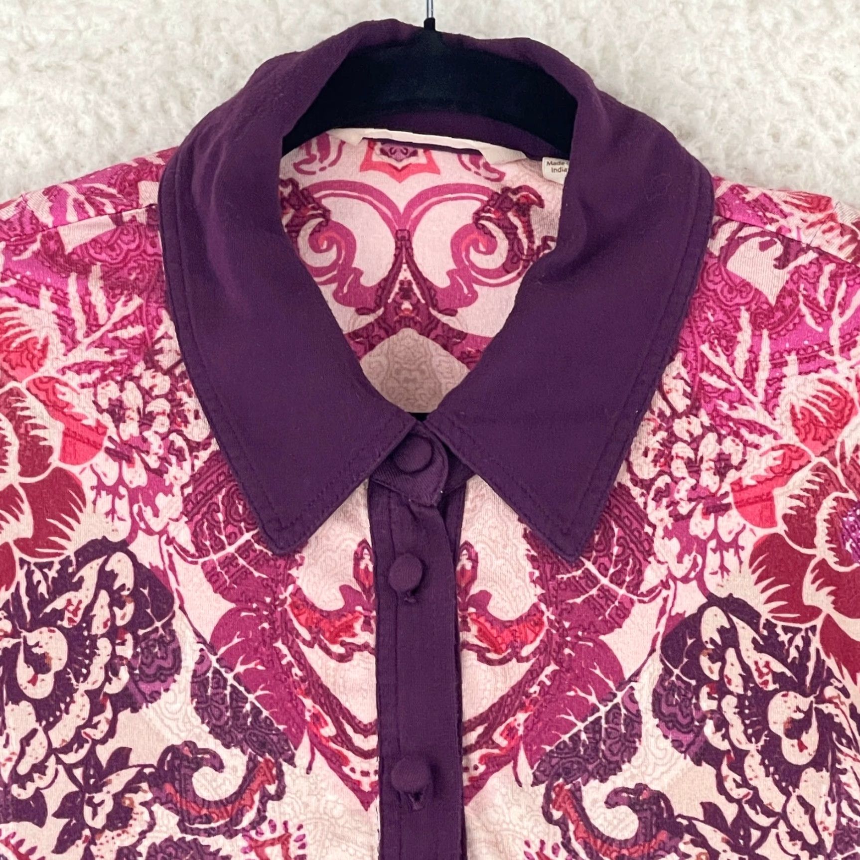 Soft Surroundings Soft Surroundings Seraphina Paisley Button-Up Shirt Womens Medium Purple Size M / US 6-8 / IT 42-44 - 3 Thumbnail