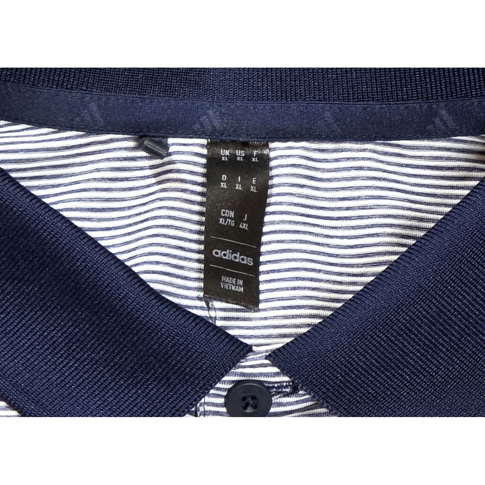 Adidas Adidas Polo Shirt Golf Blue Stripe XL Mens Short Sleeve Performance Jersey Polo Shirt Size US XL / EU 56 / 4 - 7 Thumbnail