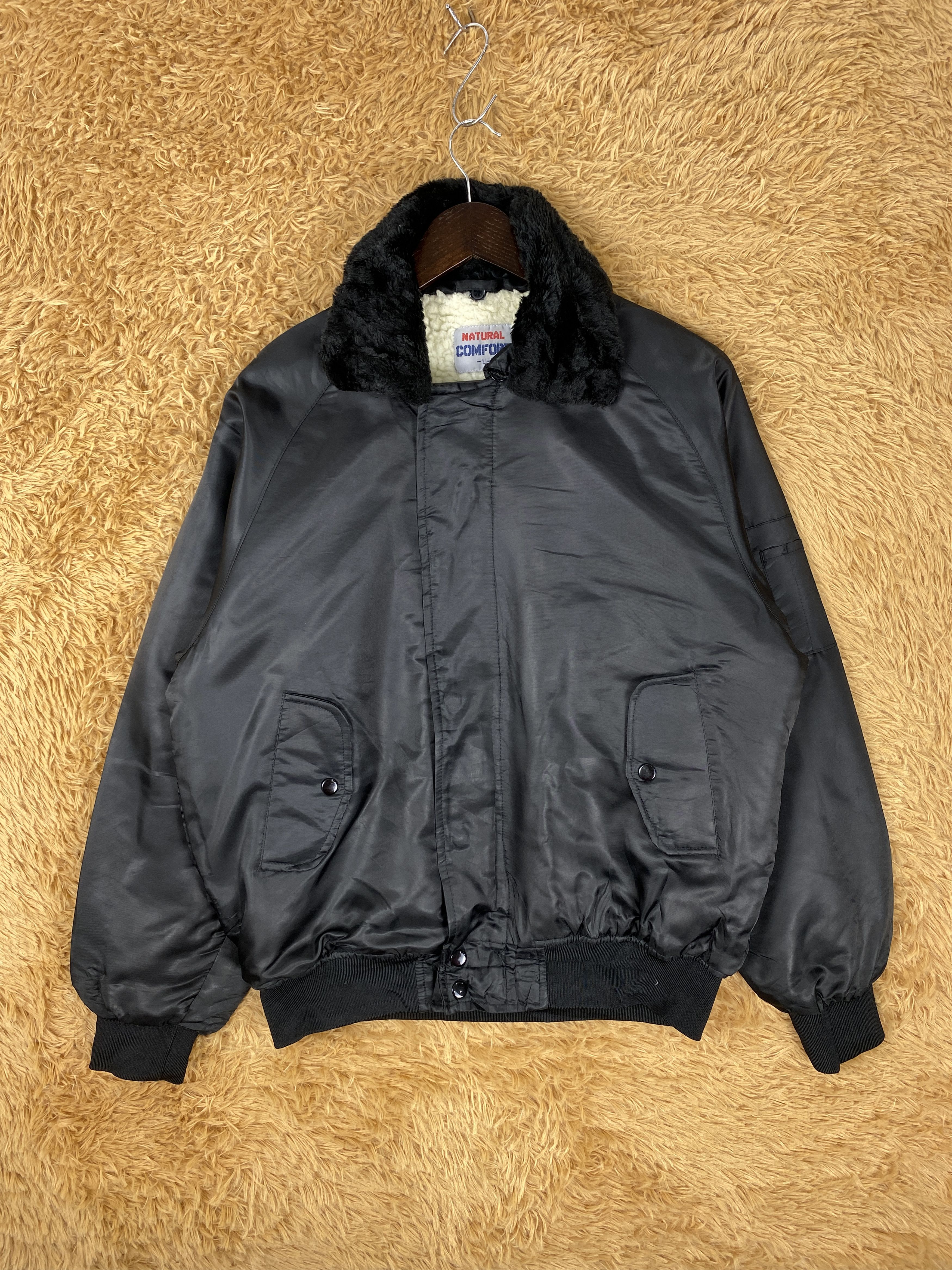 Vintage Natural Comfort Sherpa Lining Bombers Jacket J2128