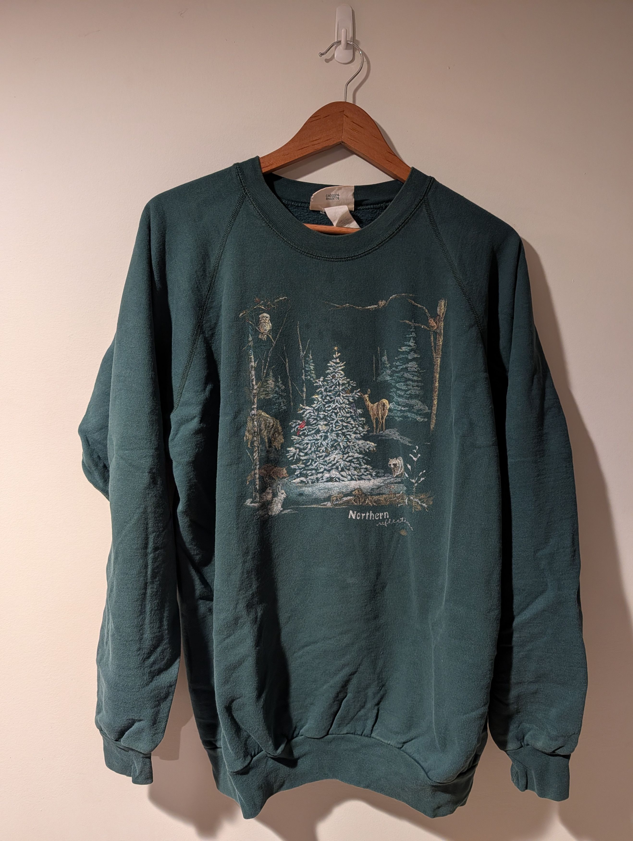 Arts & Science VTG Northern Reflections Sweatshirt Forest Green Christmas Size US L / EU 52-54 / 3 - 1 Thumbnail