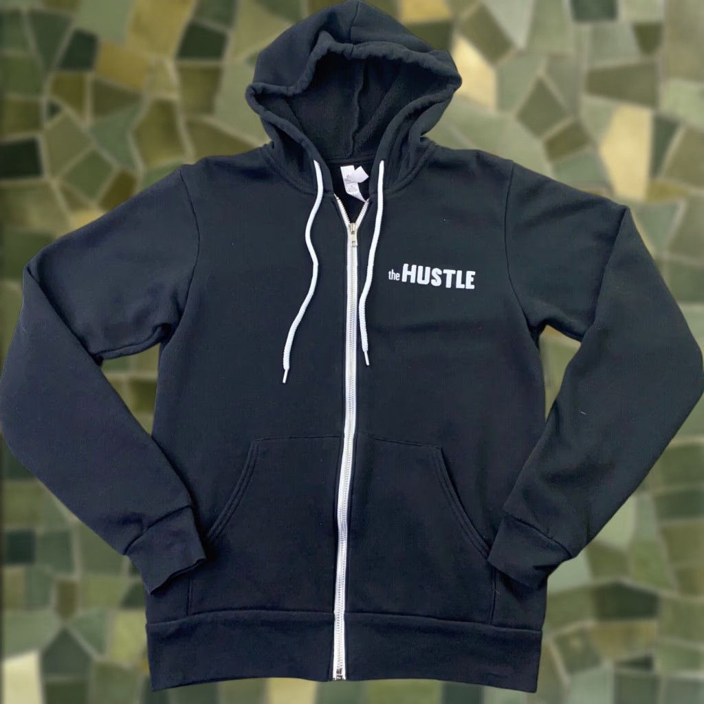 Vintage Bella + Canvas Hustle.Co Mens Hoodie Full Zip Black S Pockets Hooded Sweatshirt Sweatshirt Size US S / EU 44-46 / 1 - 1 Thumbnail