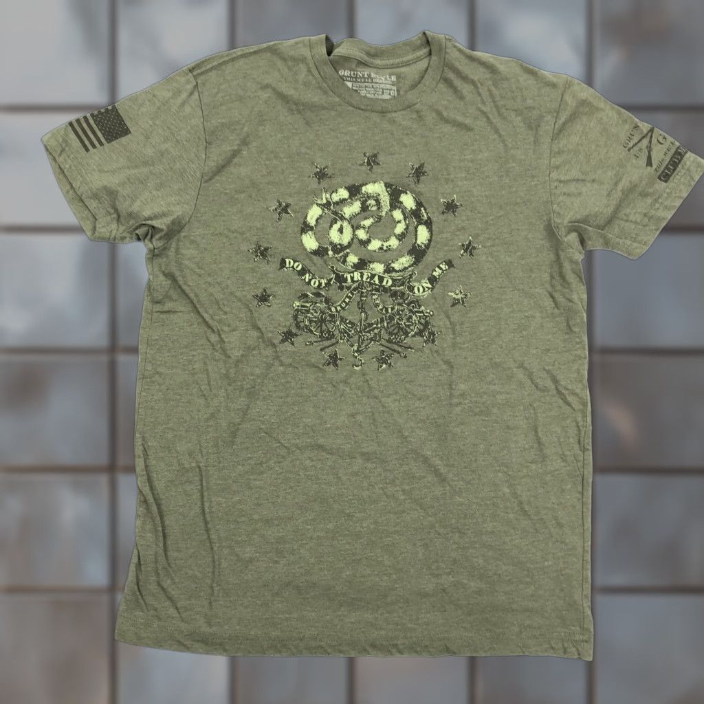 Olive Grunt Style Do Not Tread On Me Gadsden Flag T-Shirt Men's L Olive Green Size US L / EU 52-54 / 3 - 1 Thumbnail