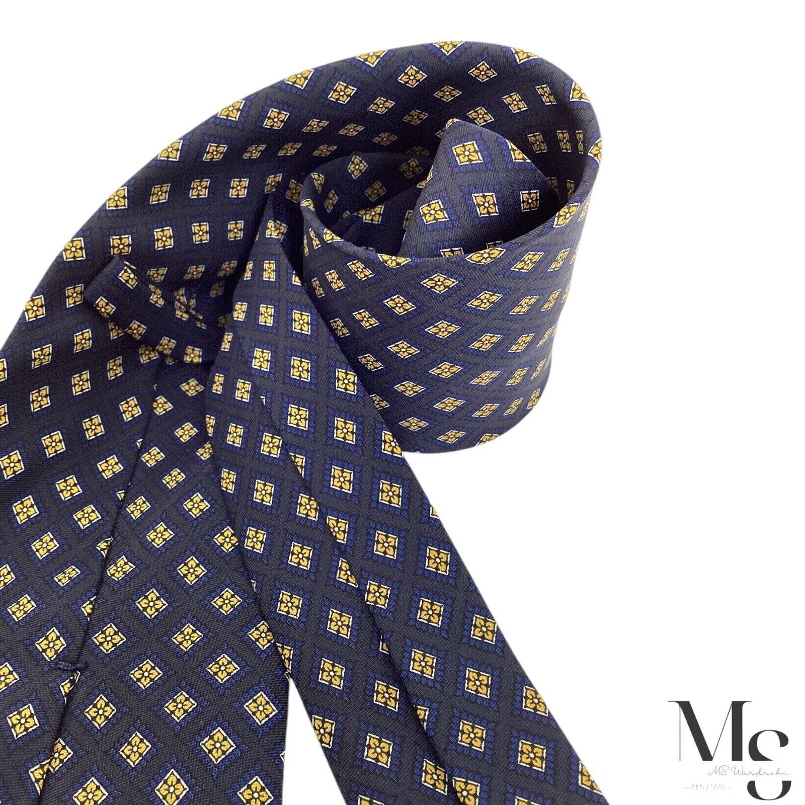 Other BRIAN & BARRY Blue Floral Silk Tie Made In Italy W: 3.75" EX Size ONE SIZE - 6 Thumbnail