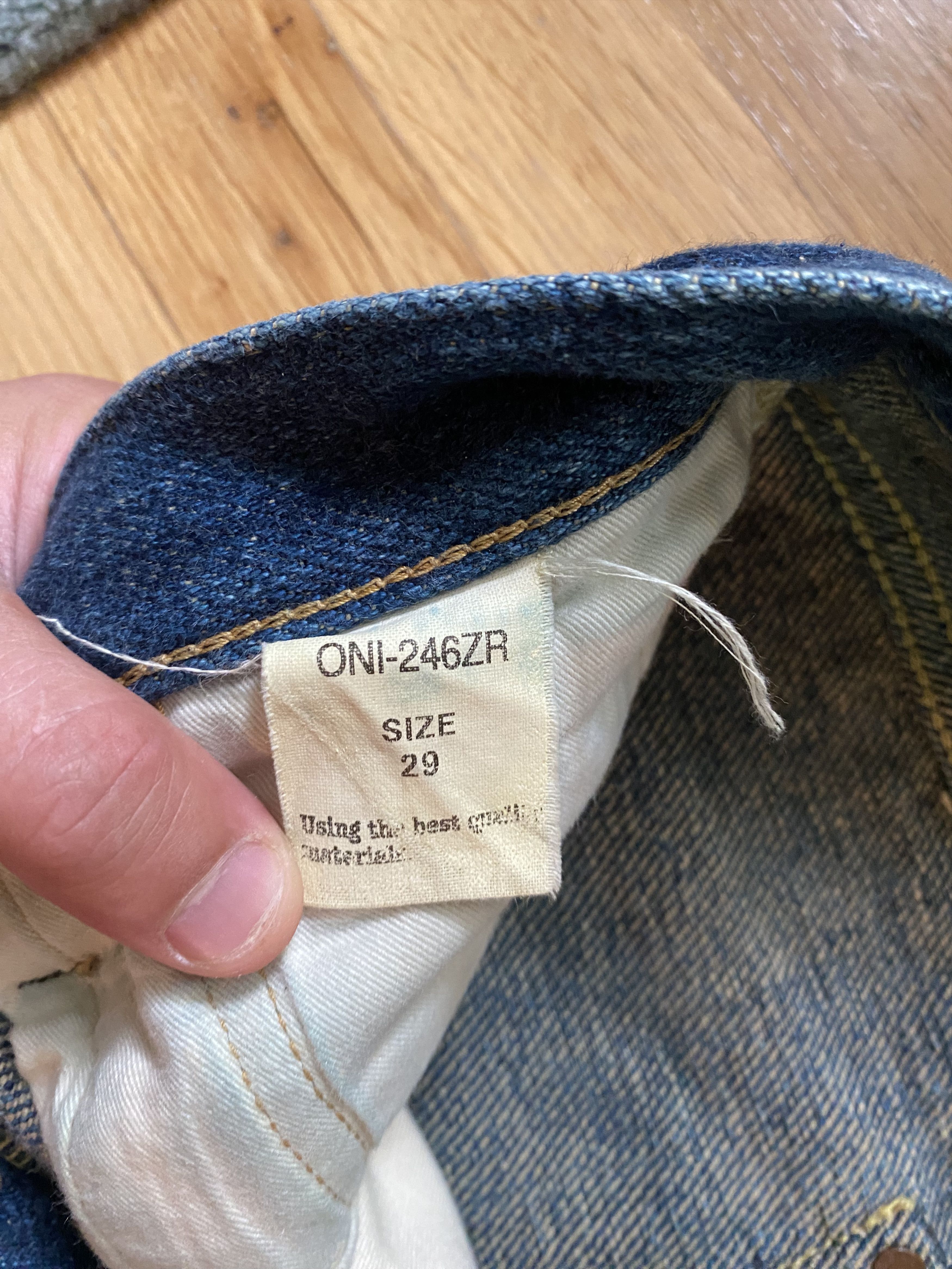 Oni "Secret Denim" 20oz Selvedge Denim, size 29, (Straight Fit) Size US 29 - 7 Thumbnail