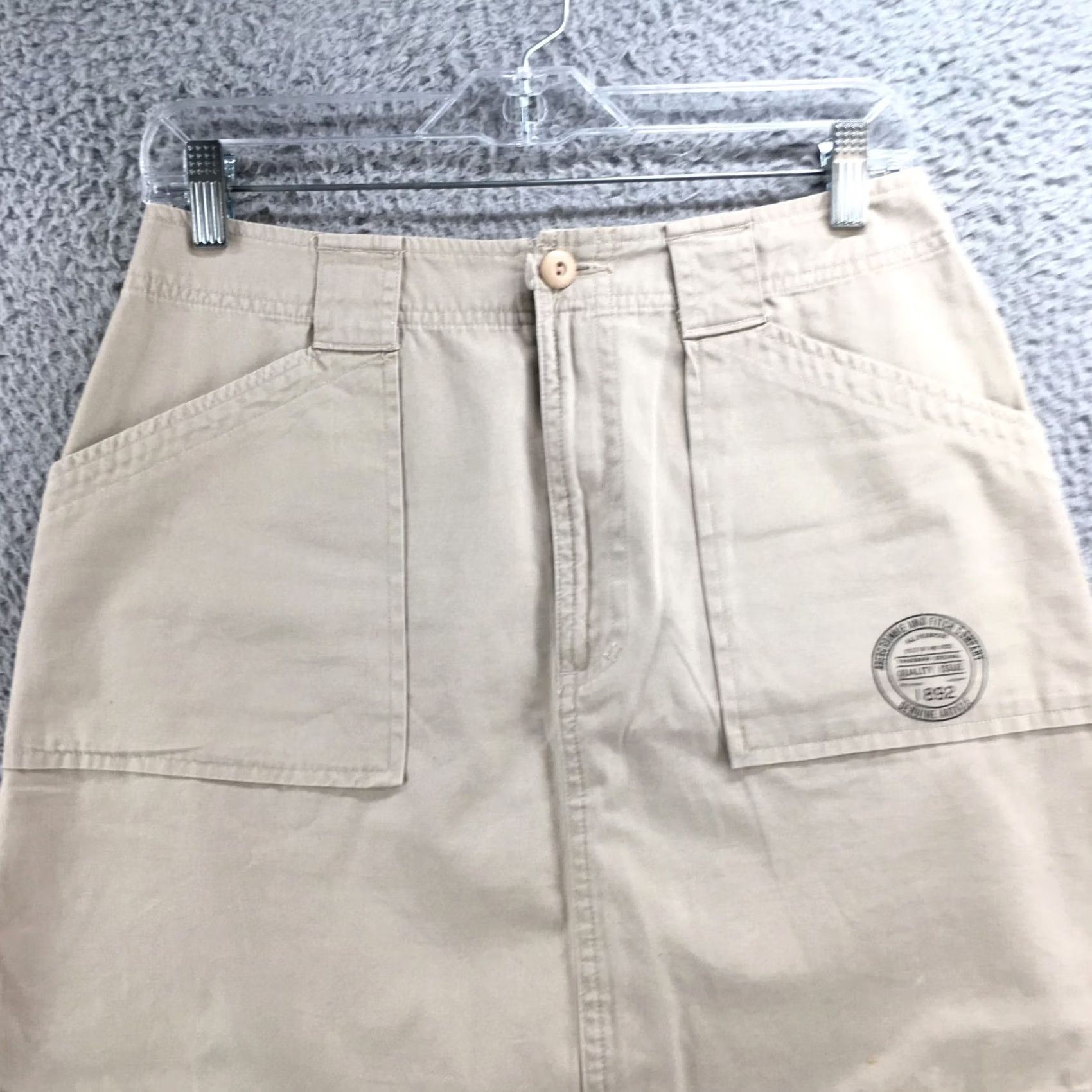 Abercrombie & Fitch Abercrombie & Fitch Skirt Womens M Beige Cotton Cargo Flat Front Zip Size 32" / US 10 / IT 46 - 2 Thumbnail