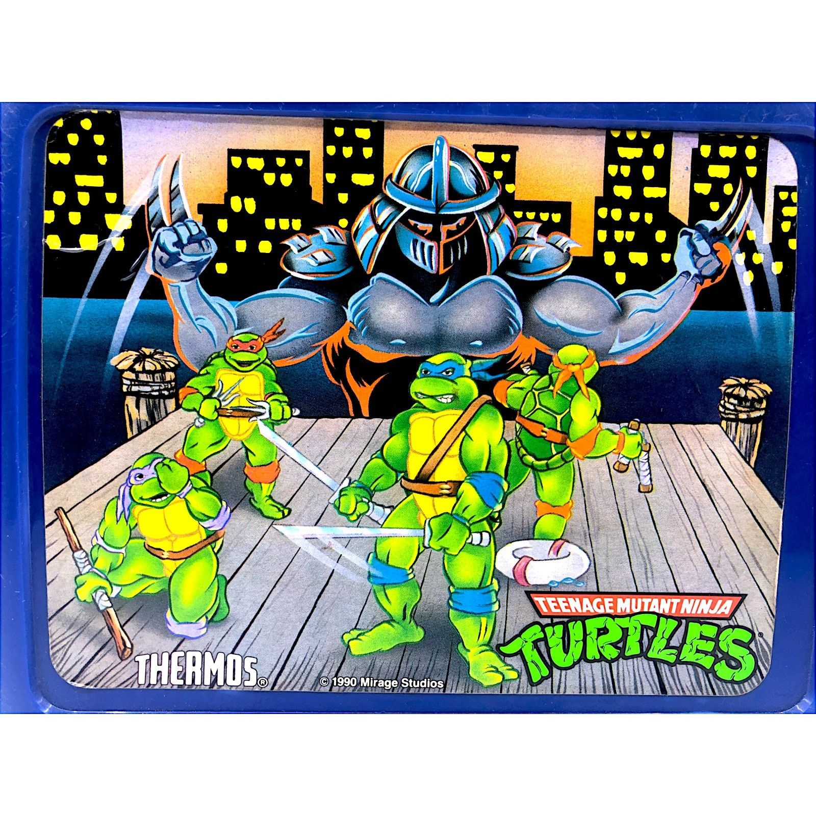 Other Teenage Mutant Ninja Turtles Blue 1990 Thermos Lunchbox Size ONE SIZE - 2 Thumbnail