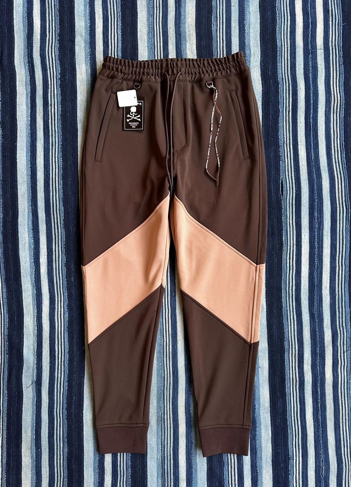 Mastermind Japan Brown Color Block Sweatpants with Drawstring Size US 34 / EU 50 - 1 Thumbnail