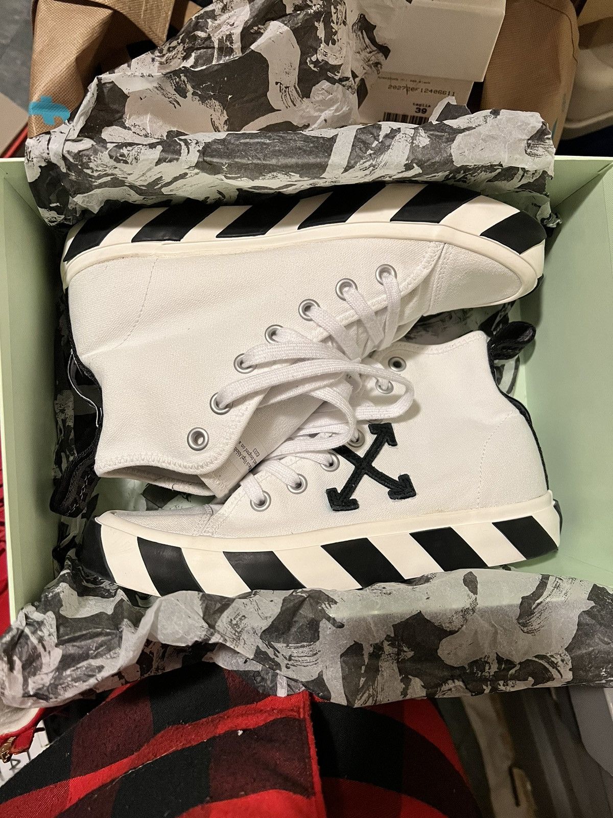 image of Off White Vulcanized Sneakers, Women's (Size 10)