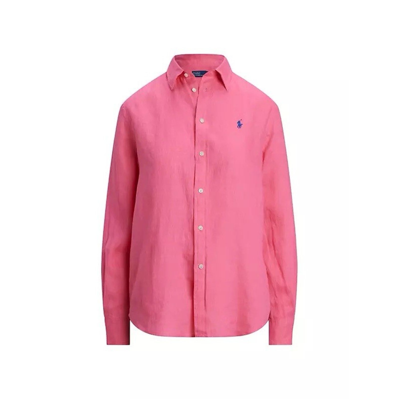 Polo Ralph Lauren NWT Polo Ralph Lauren Relaxed Fit Linen Shirt Hot Fuchsia L Size L / US 10 / IT 46 - 4 Thumbnail