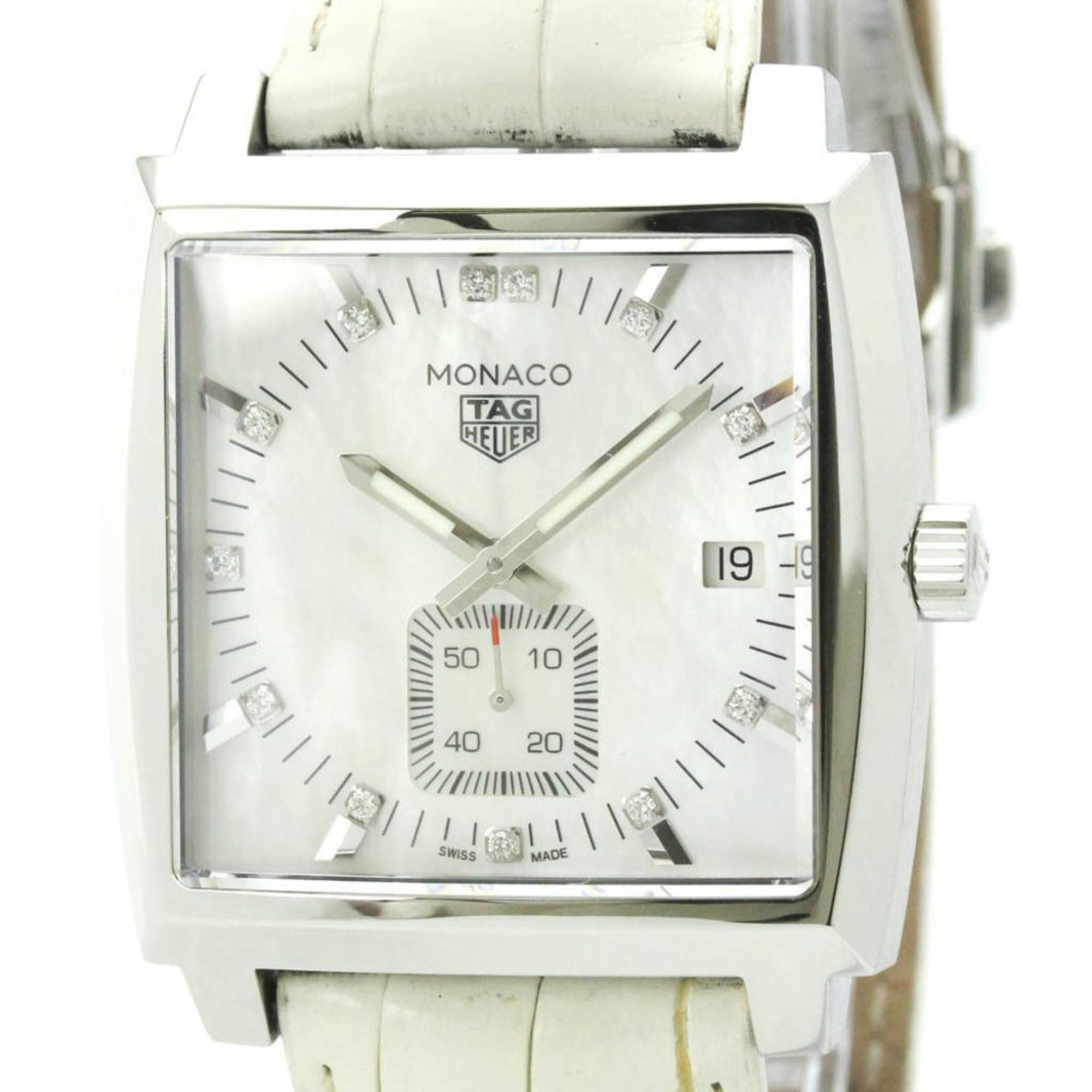 Tag Heuer TAG HEUER Monaco Lady Diamond MOP Dial Quartz Watch WAW131B Polished Size ONE SIZE - 1 Thumbnail