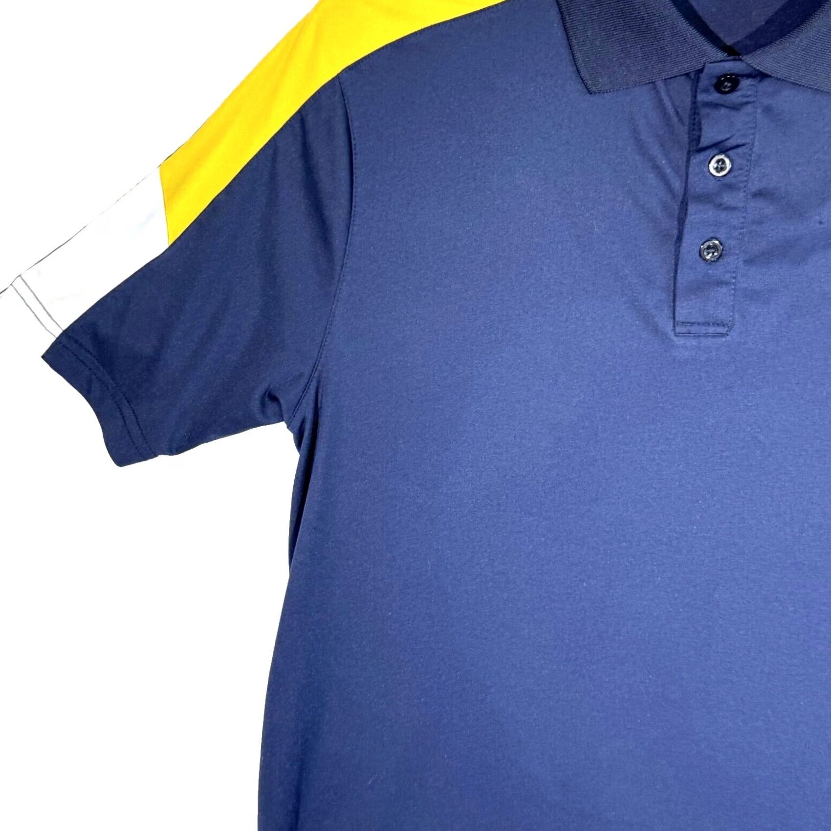 Vintage Michigan Wolverines Polo Shirt Men M Navy Maize Performance Short Sleeve Golf Athletic Size US M / EU 48-50 / 2 - 3 Thumbnail