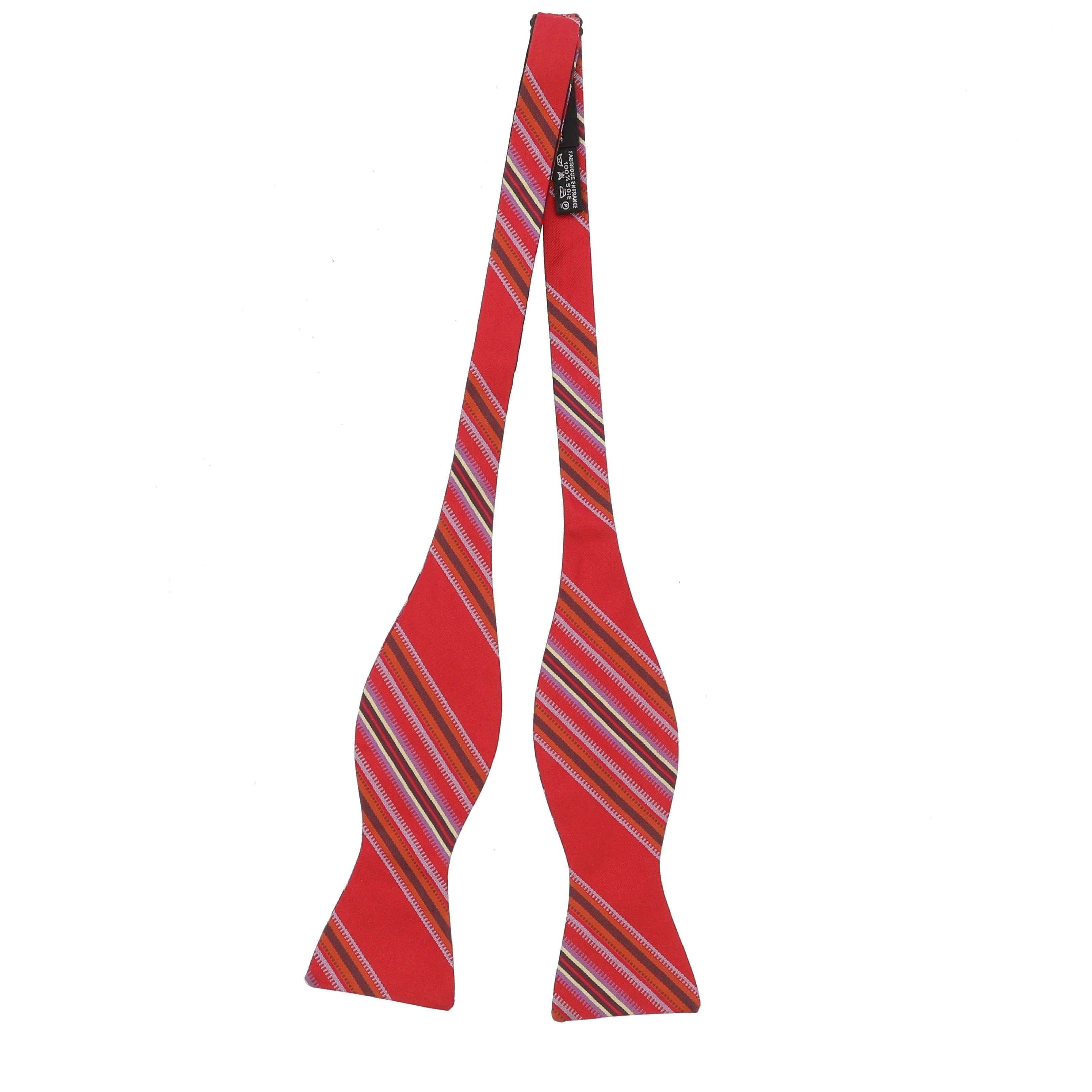 image of Hermes Bow Tie In Multicolor Silk in Black, Men's