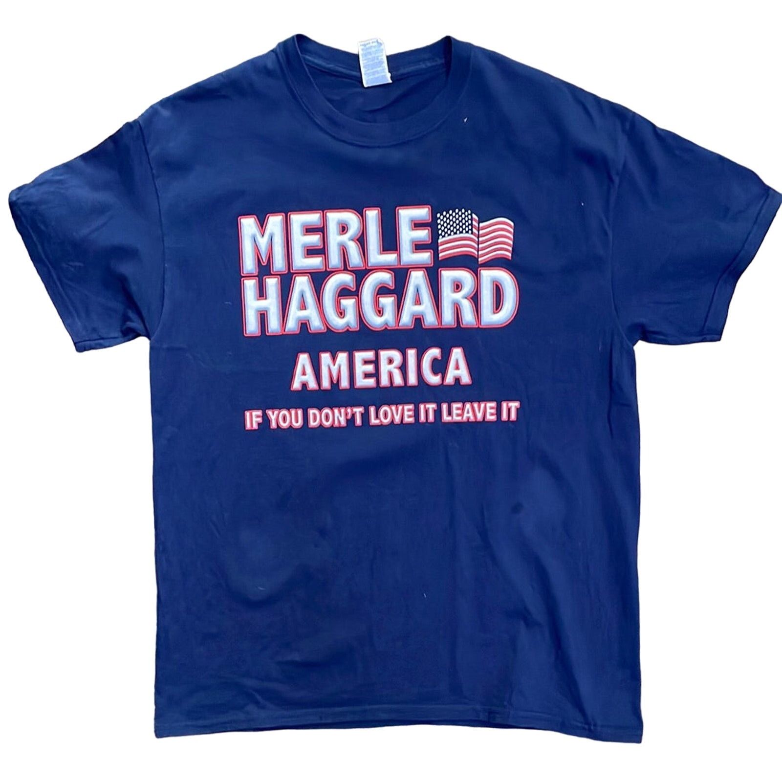 Band Tees Vintage Merle Haggard If You Don't Love It Leave It Tee L Size US L / EU 52-54 / 3 - 1 Thumbnail