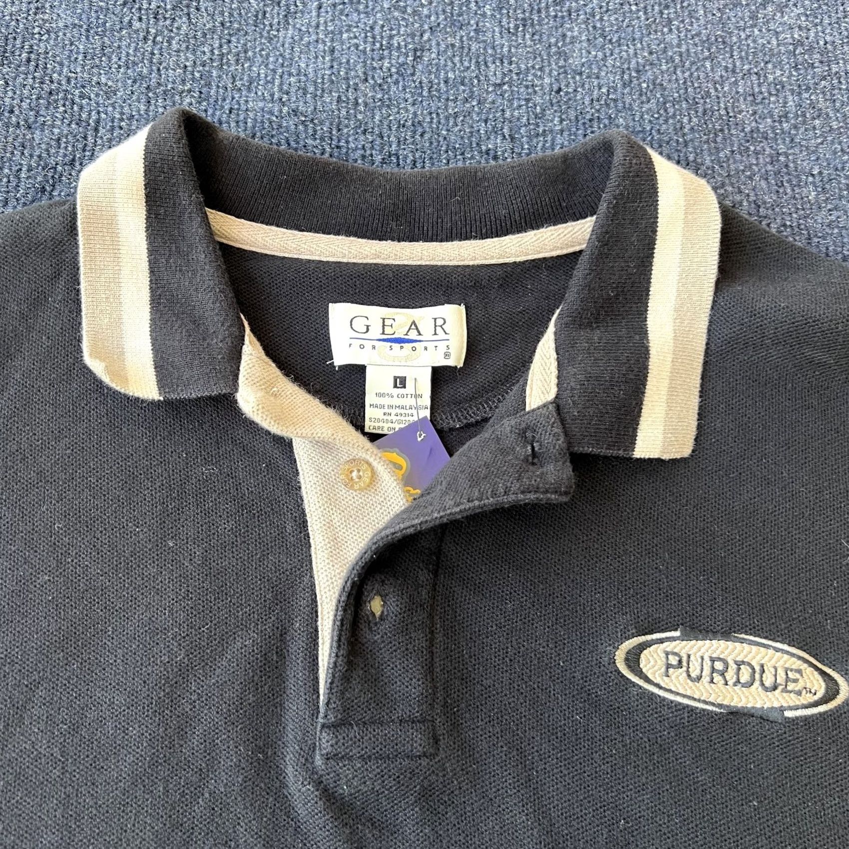 Vintage VINTAGE Purdue Polo Shirt Mens L Black Tan Collegiate Gear For Sports 90s Style Size US L / EU 52-54 / 3 - 2 Thumbnail