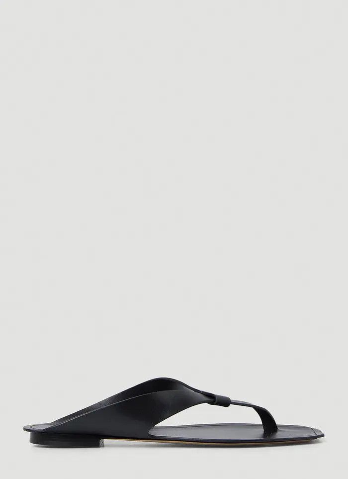 Saint Laurent Paris o1bcso1str1124 Isla Flat Sandals in Black Size US 13 / EU 46 - 1 Thumbnail