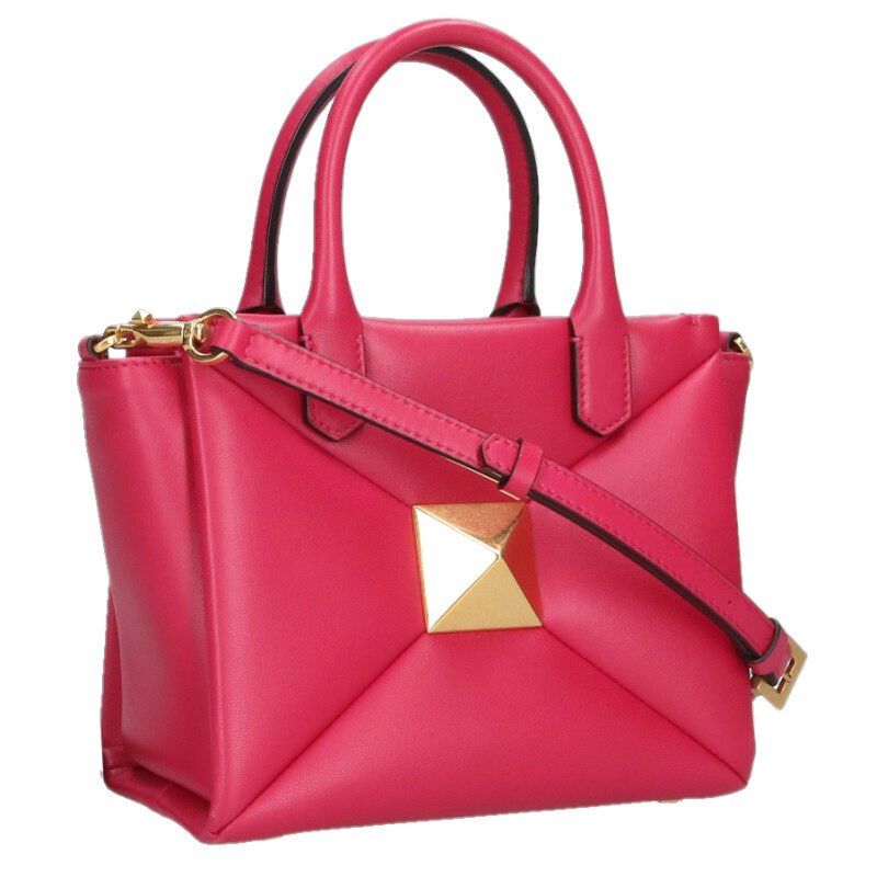 Valentino VALENTINO Roman Stud Leather Shoulder Bag Pink Size ONE SIZE - 1 Thumbnail