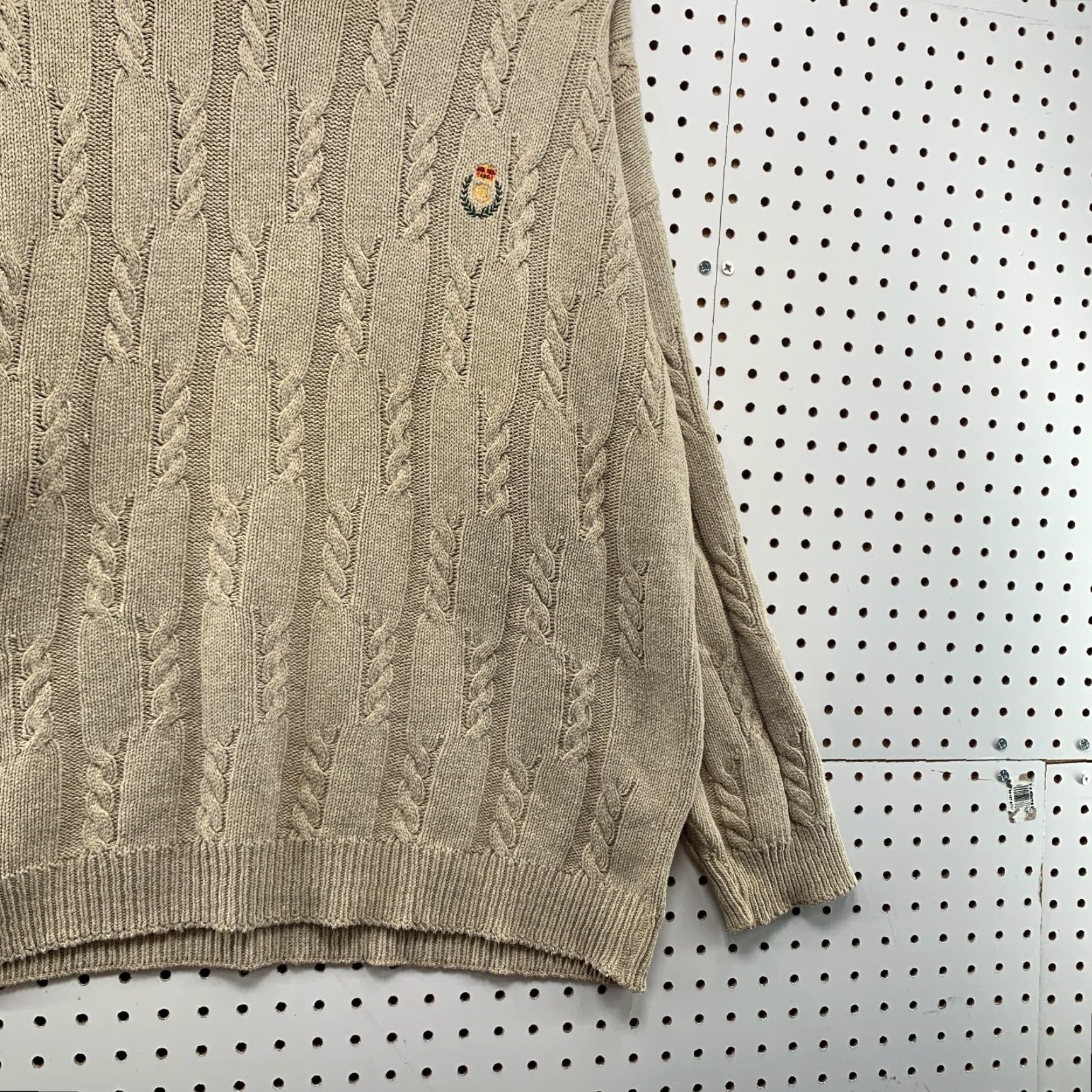 Ralph Lauren VINTAGE Ralph Lauren Knit Sweater Mens Large Brown Oversized Cable-Knit Crew Neck Pullover Size US L / EU 52-54 / 3 - 3 Thumbnail