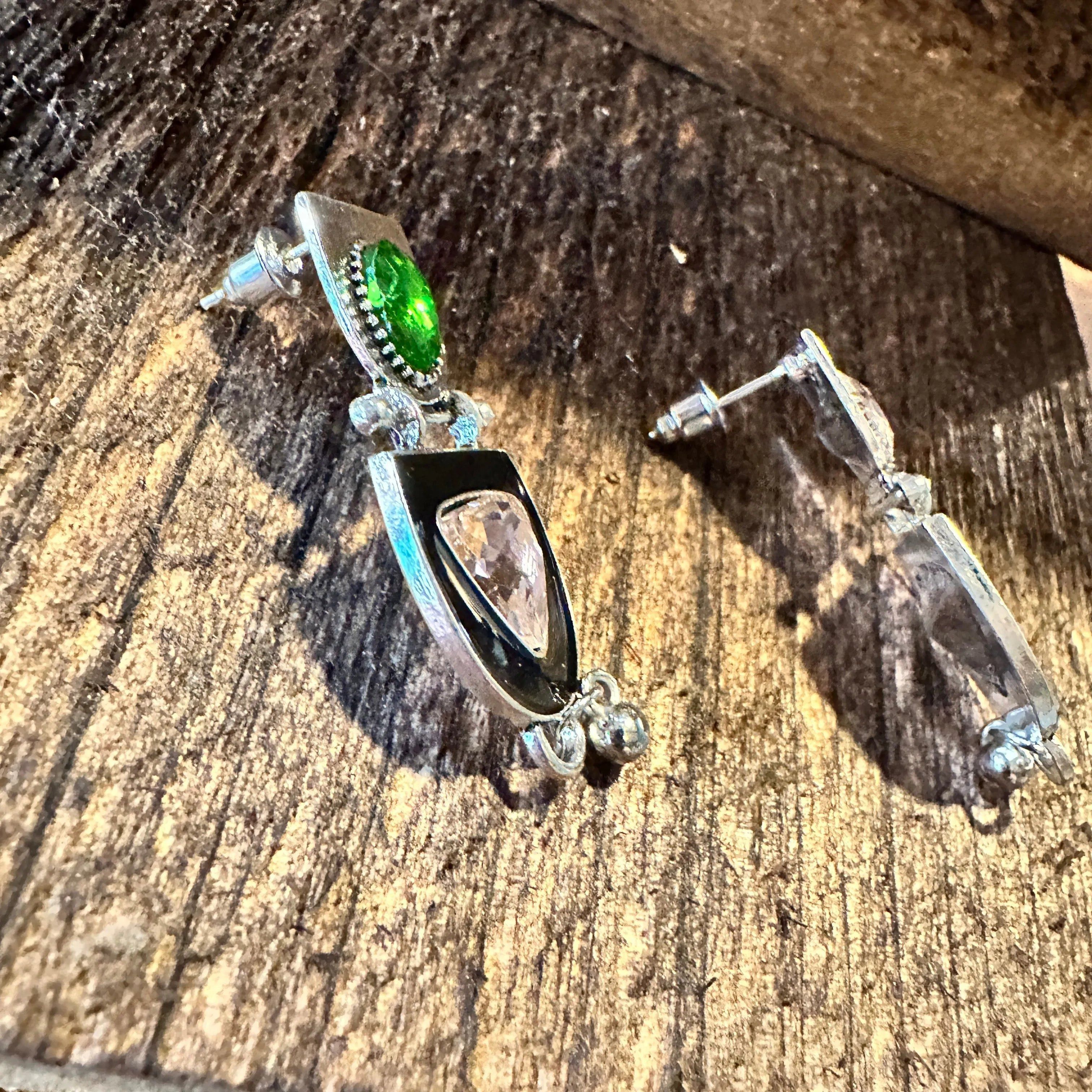 Other Boho Hippie Geometric Western Silver Drop Stud Earrings, Gre Size ONE SIZE - 5 Thumbnail