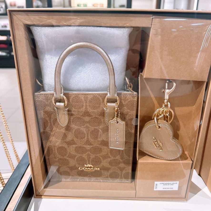 Coach Boxed Mini Tote Bag And Mirror Bag Charm Set CX188 Size ONE SIZE - 3 Thumbnail