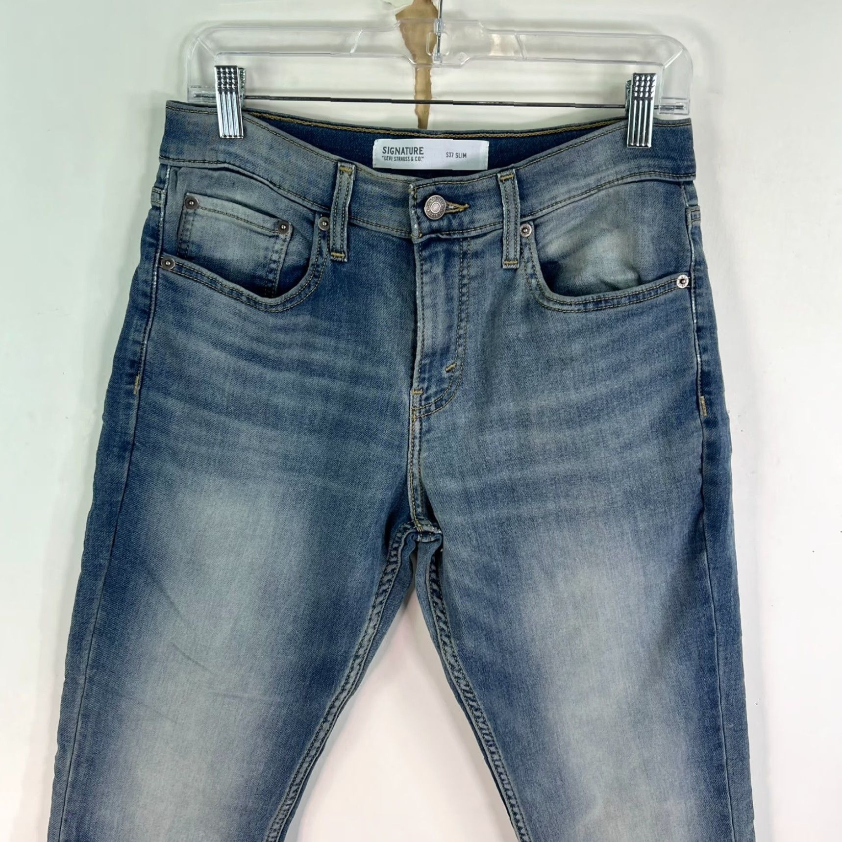Levi's Levi's Signature Jeans Mens Regular Waist 30 Blue Denim Straight 32in Inseam 5-Pocket Zipper Logo Charcoal Wash USA 90s Size US 30 / EU 46 - 2 Thumbnail