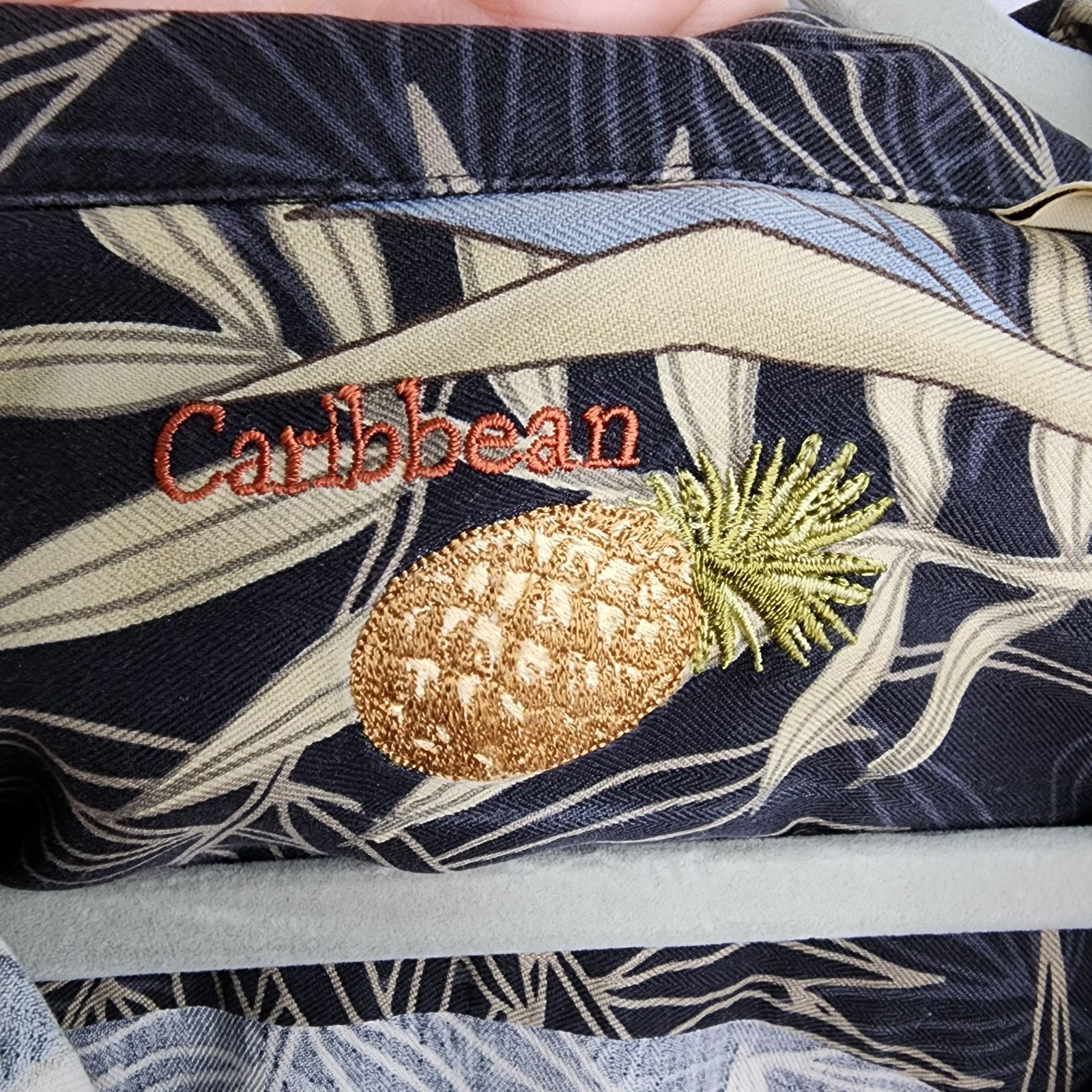 Caribbean Caribbean Black Floral Tropical Button Front Shirt Size US XXL / EU 58 / 5 - 3 Thumbnail