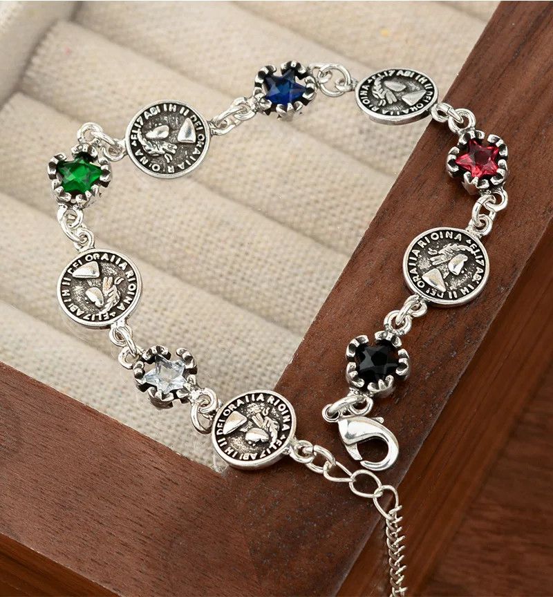 Jewelry Coin Shiny Crystal Charm Bracelet Size ONE SIZE - 1 Thumbnail
