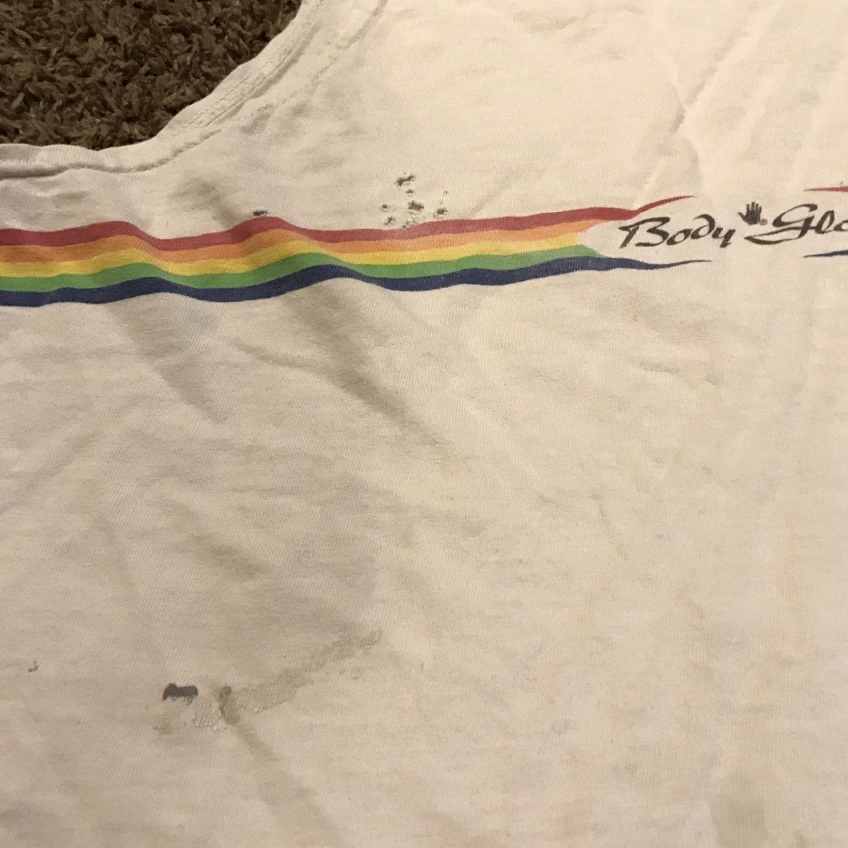 Body Glove VINTAGE Body Glove Rainbow Graphic White Tank Top Muscle Shirt L Adult Mens 1990s 90’s Cotton Sleeveless White Tank Top Size US L / EU 52-54 / 3 - 2 Thumbnail