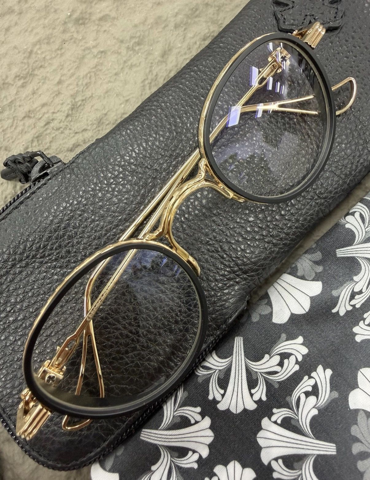 Chrome Hearts Chrome Hearts Spanky Collection 22K Gold Cross Glasses Size ONE SIZE - 2 Thumbnail