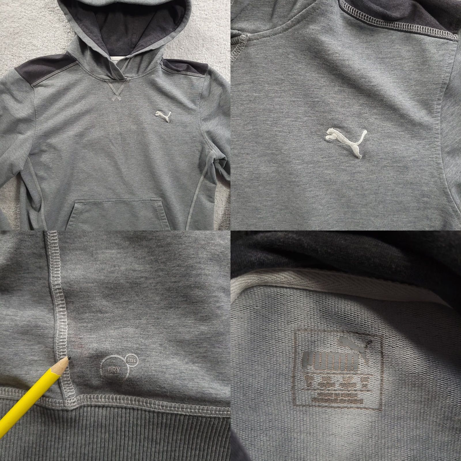 Puma PUMA Mens Hoodie Medium Gray Logo Embroidered Pullover Hooded Pockets Regular Hoodie Mens Gray Logo Embroidered Size US M / EU 48-50 / 2 - 8 Thumbnail