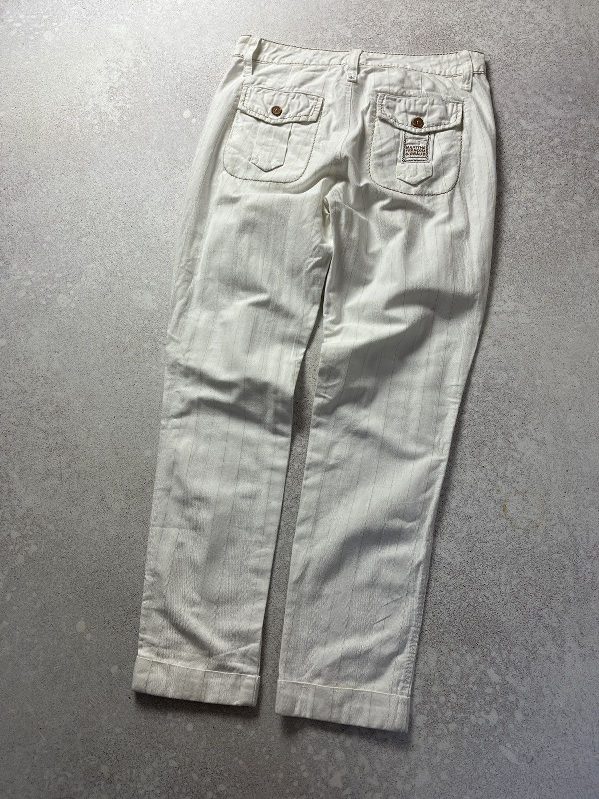 Marithe + Francois Girbaud Vintage Marithe Francois Girbaud White Striped Jeans Size US 29 - 1 Thumbnail