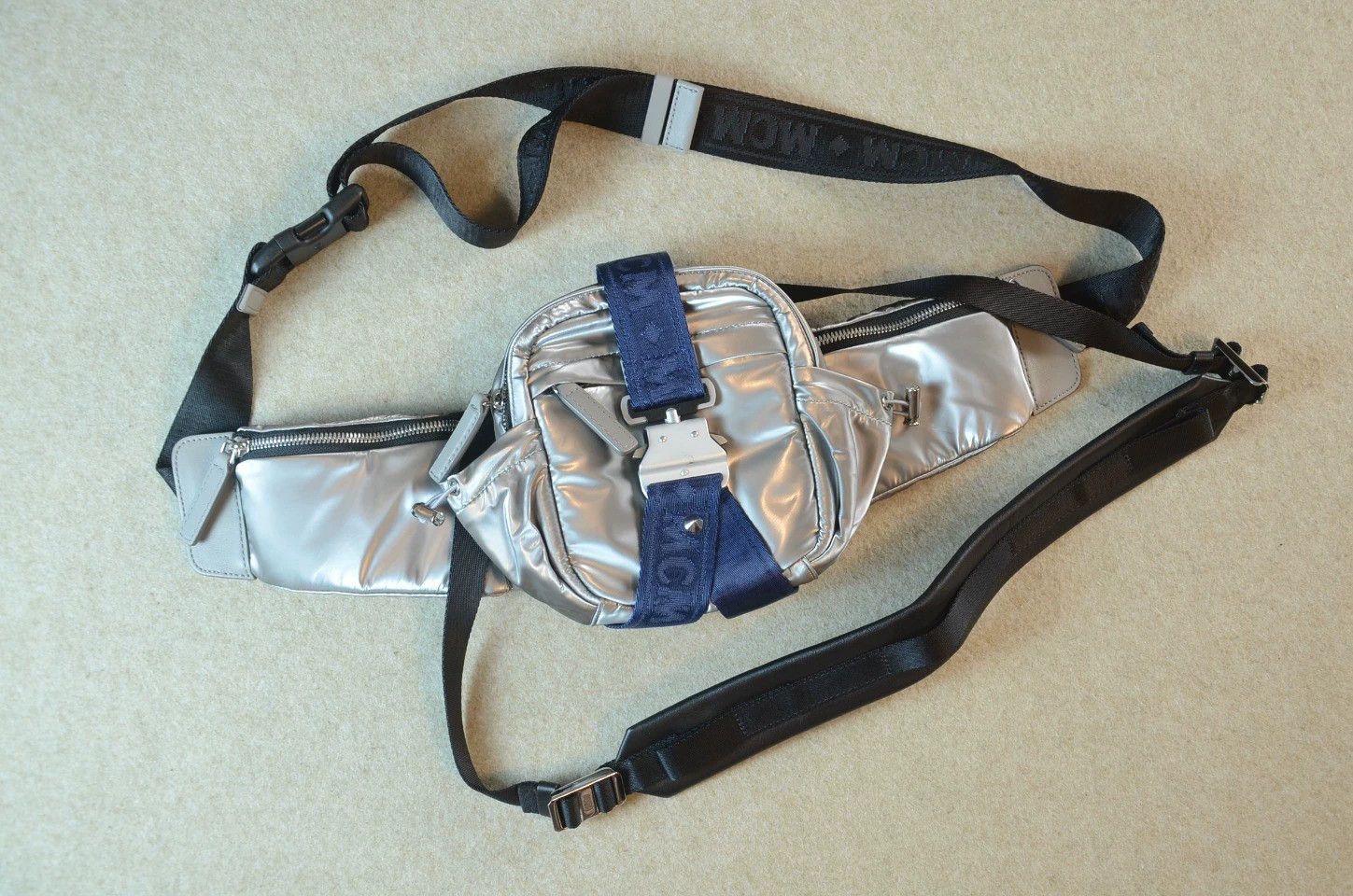 MCM MCM Silver Shine 3-in-1 Convertible Sling/Chest Bag Unisex Size ONE SIZE - 1 Thumbnail