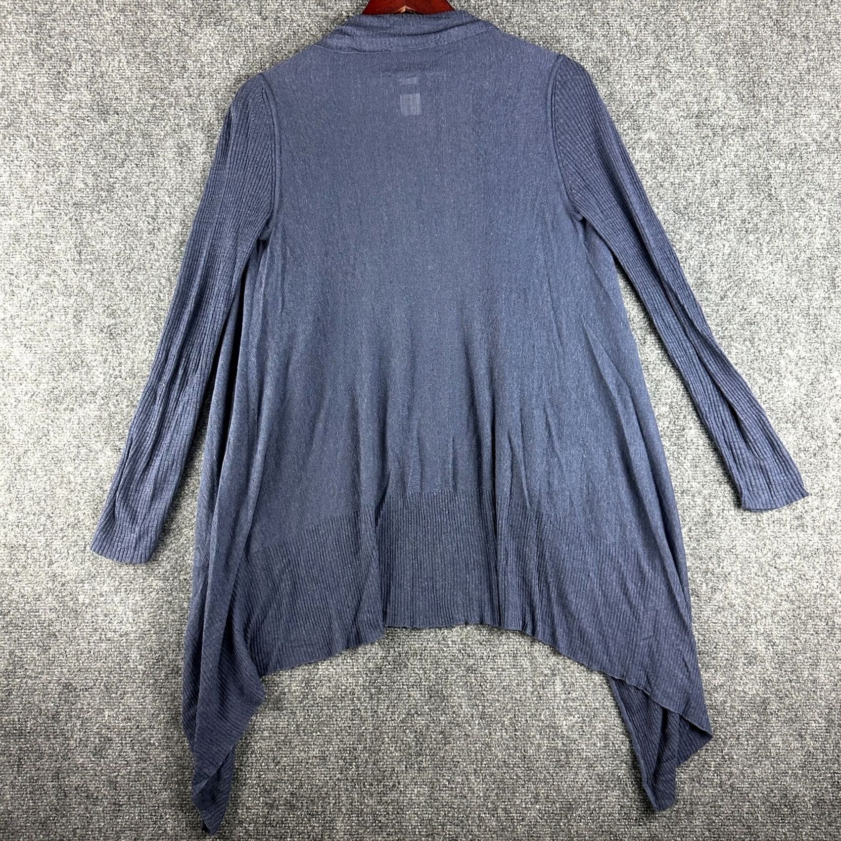 Talbots Talbots Cardigan Sweater Womens Petite Blue Linen Open Knit V-Neck Long Sleeve Stretch Size S / US 4 / IT 40 - 6 Thumbnail