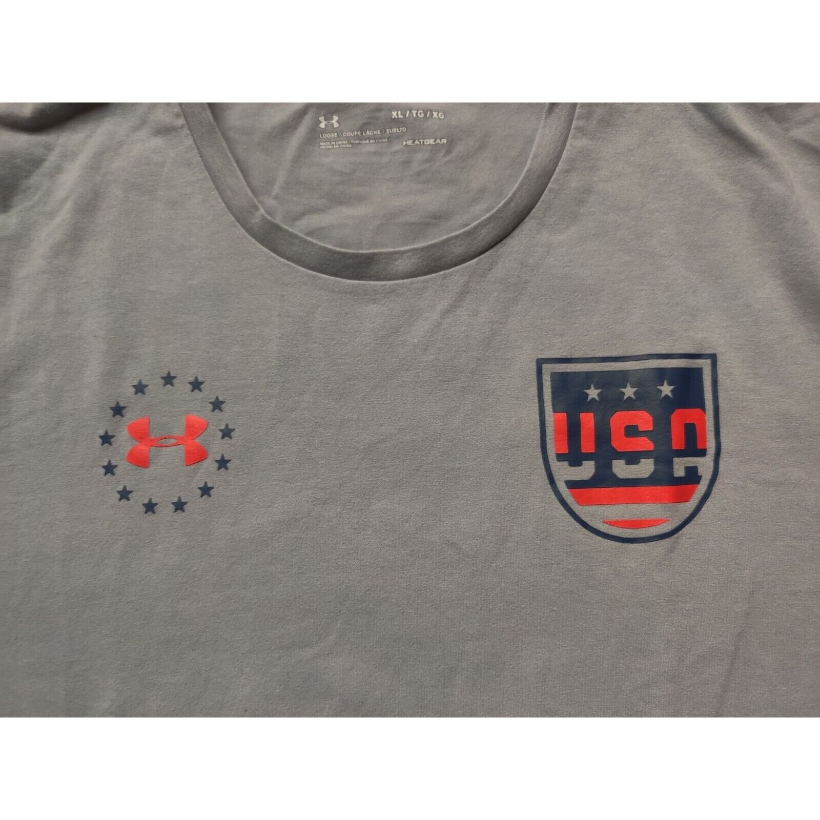 Under Armour Team USA Basketball Shirt Adult Mens XL Gray Spell Out Logo Size US XL / EU 56 / 4 - 2 Thumbnail