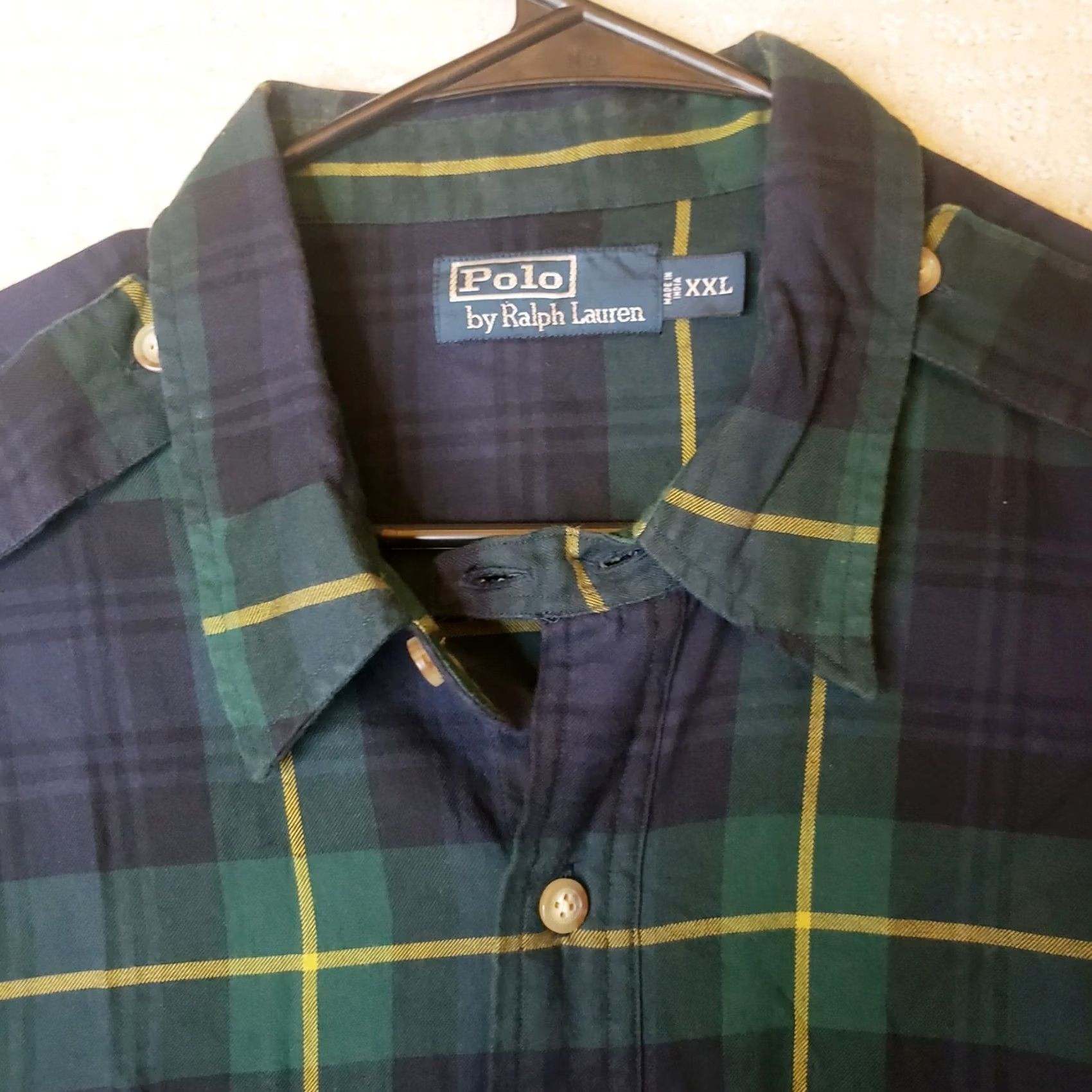 Polo Ralph Lauren Polo Ralph Lauren Shirt 2XL Button-Up Long Sleeve Plaid Blue Green Cotton Flannel Casual Mens Vintage? Size US XXL / EU 58 / 5 - 6 Thumbnail