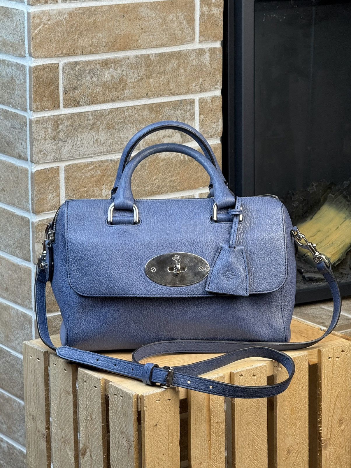 Mulberry Mulberry Leather Blue Del Rey Top Handle Bag Size ONE SIZE - 2 Thumbnail