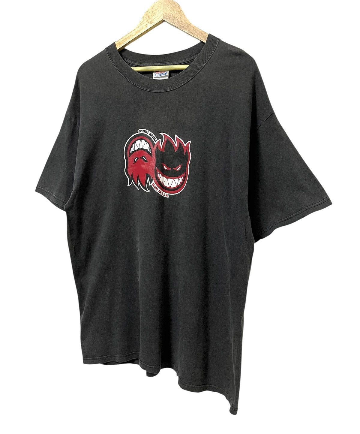 Spitfire VINTAGE 90s SPITFIRE WHEELS USA OG SKATEBOARDS LOGO TSHIRT Size US XL / EU 56 / 4 - 5 Thumbnail