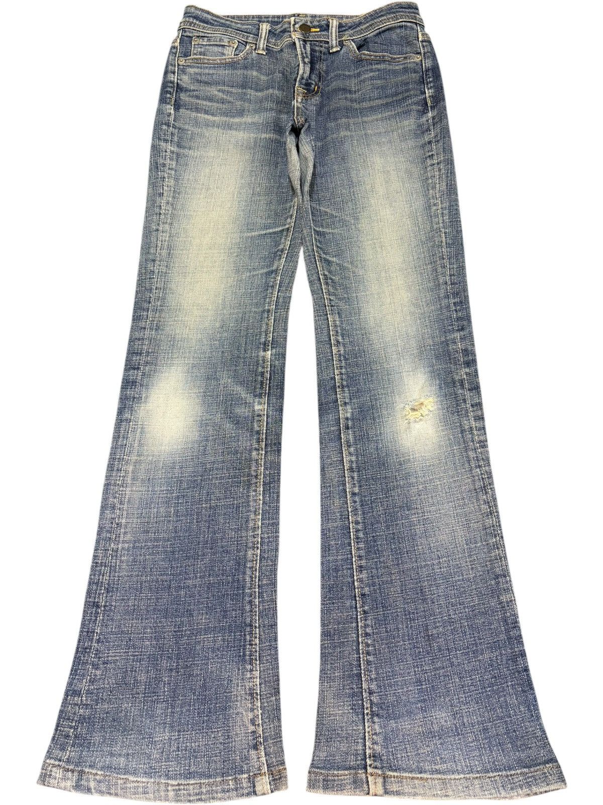 Edwin Vintage Japanese Brand Distress Low Rise Flare Jeans Size 27" / US 4 / IT 40 - 1 Thumbnail