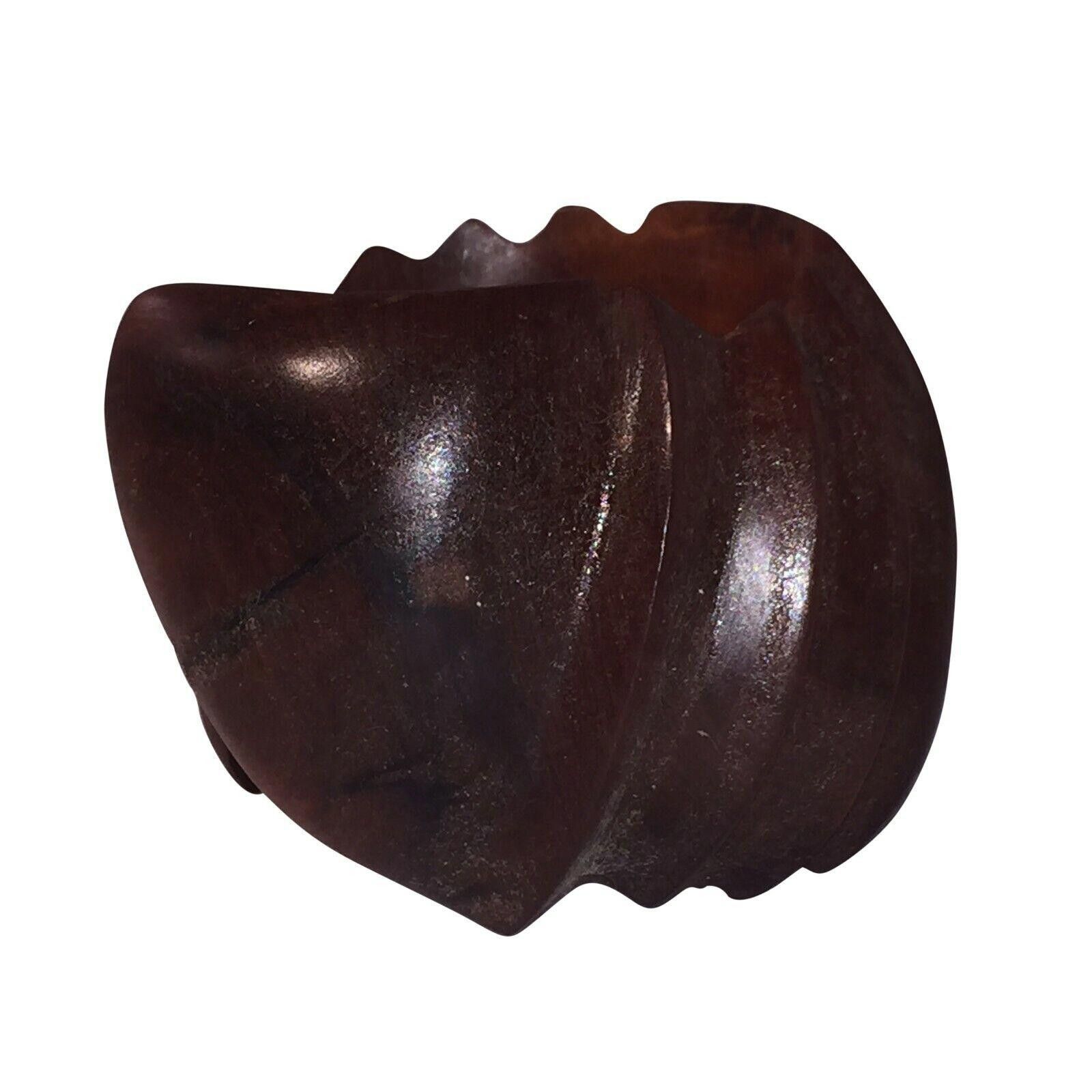Designer Massive Burl Wood Carved Cuff Bracelet Size ONE SIZE - 2 Thumbnail