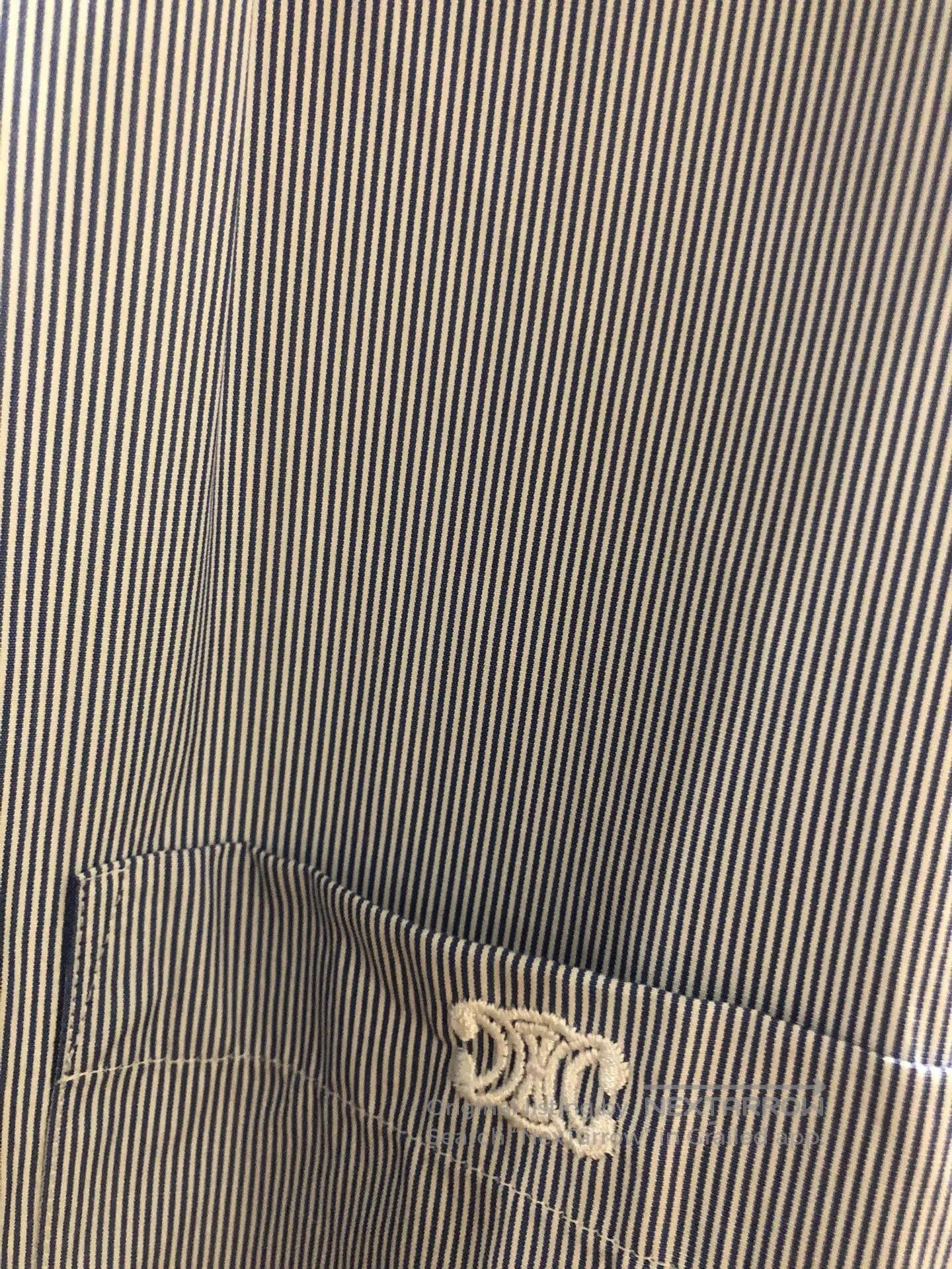 Celine Celine Striped Long Sleeve Shirt Size 34. Size S / US 4 / IT 40 - 4 Thumbnail