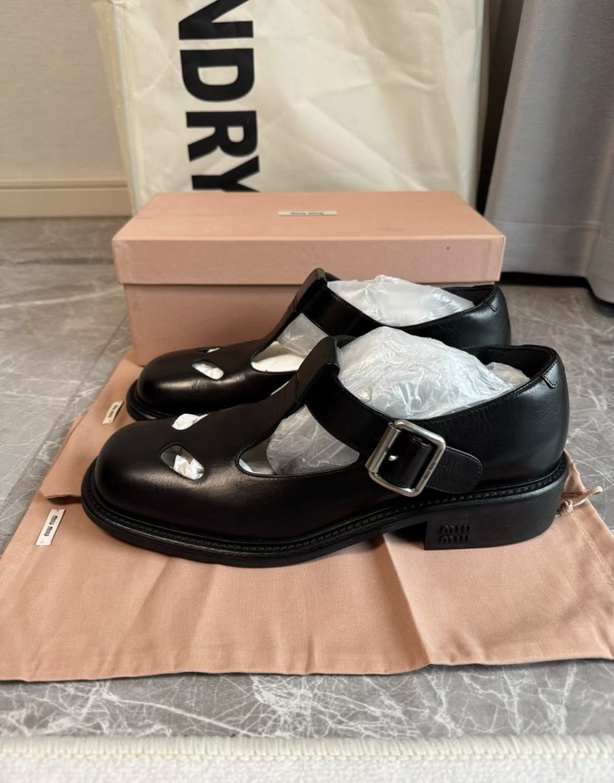 Miu Miu MiuMiu Runway T-strap Mary Jane Shoes K6 Size US 8.5 / IT 38.5 - 1 Thumbnail