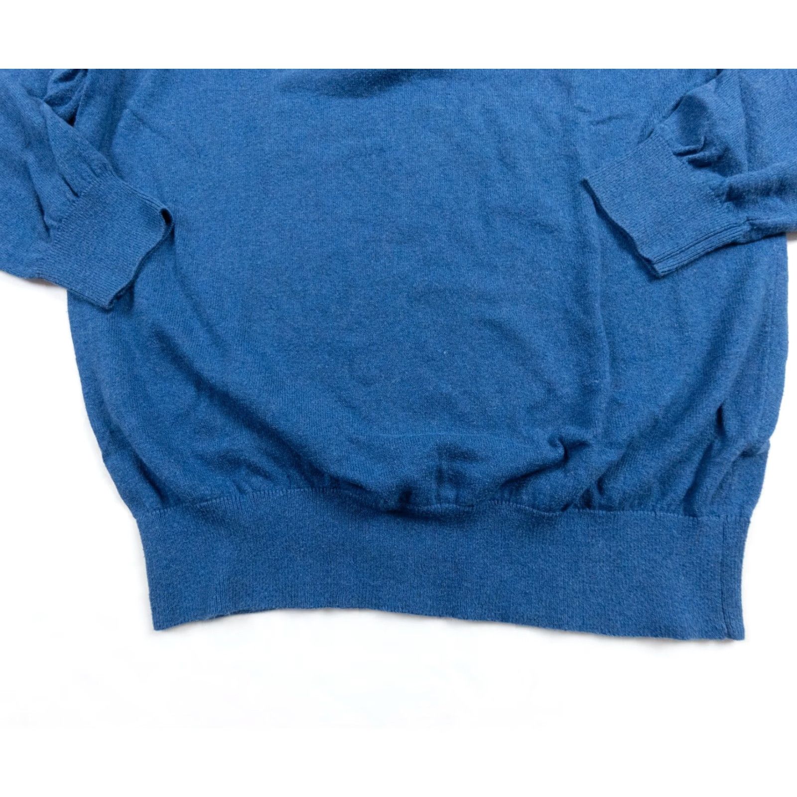 Vintage LL Bean Mens Medium Blue 1/4 Zip Pullover Sweater Cotton Cashmere Blend Knit Mock Neck Preppy Outdoors Size US M / EU 48-50 / 2 - 3 Thumbnail