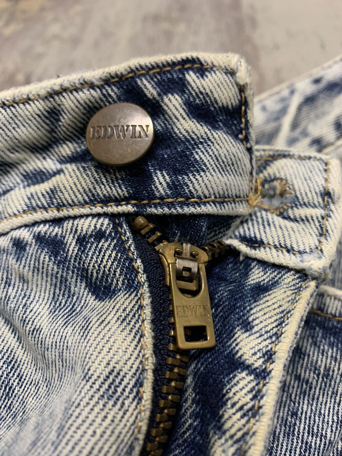 Seditionaries EDWIN BLEACHED DISTRESSED RETRO PUNK TAPERED JEANS 31x28 Size US 31 - 8 Thumbnail
